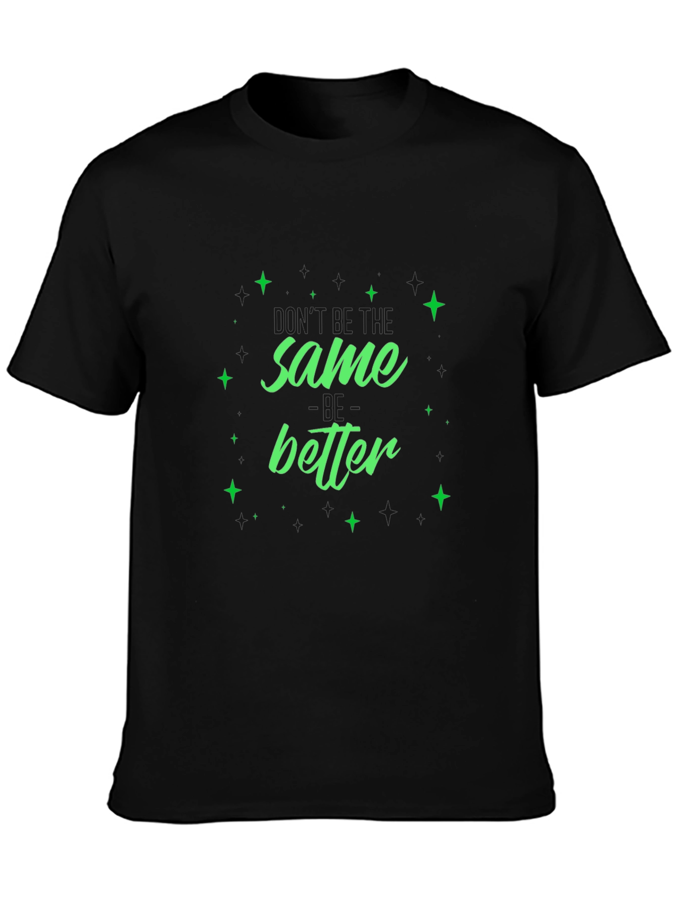 Same Better Green Graphic Black T-Shirt