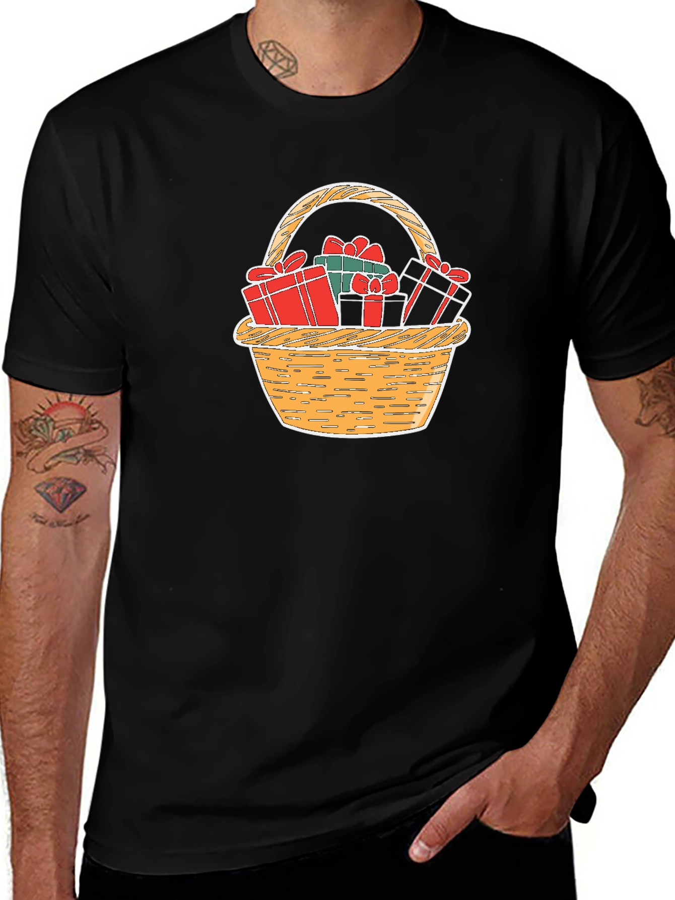 Festive Gift Basket T-Shirt - Holiday Cheer