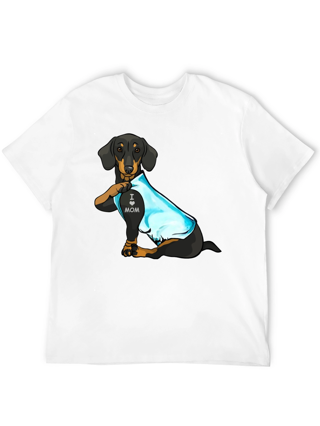 Dachshund I Love Mom Tattoo Graphic T-Shirt