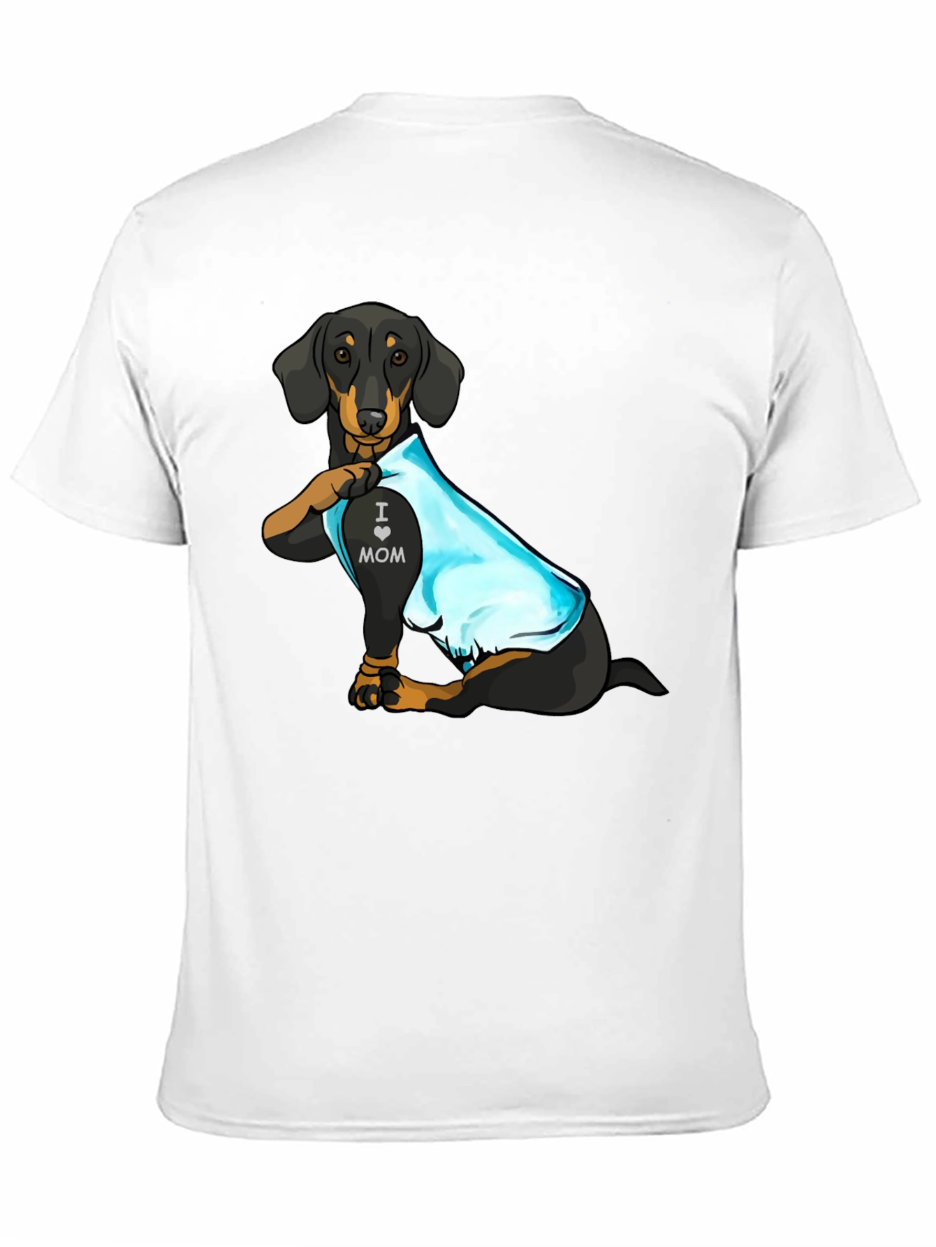 Dachshund I Love Mom Tattoo Graphic T-Shirt