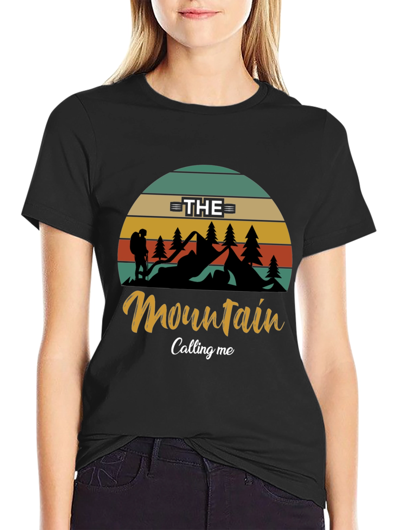 The Mountain is Calling Black T-Shirt