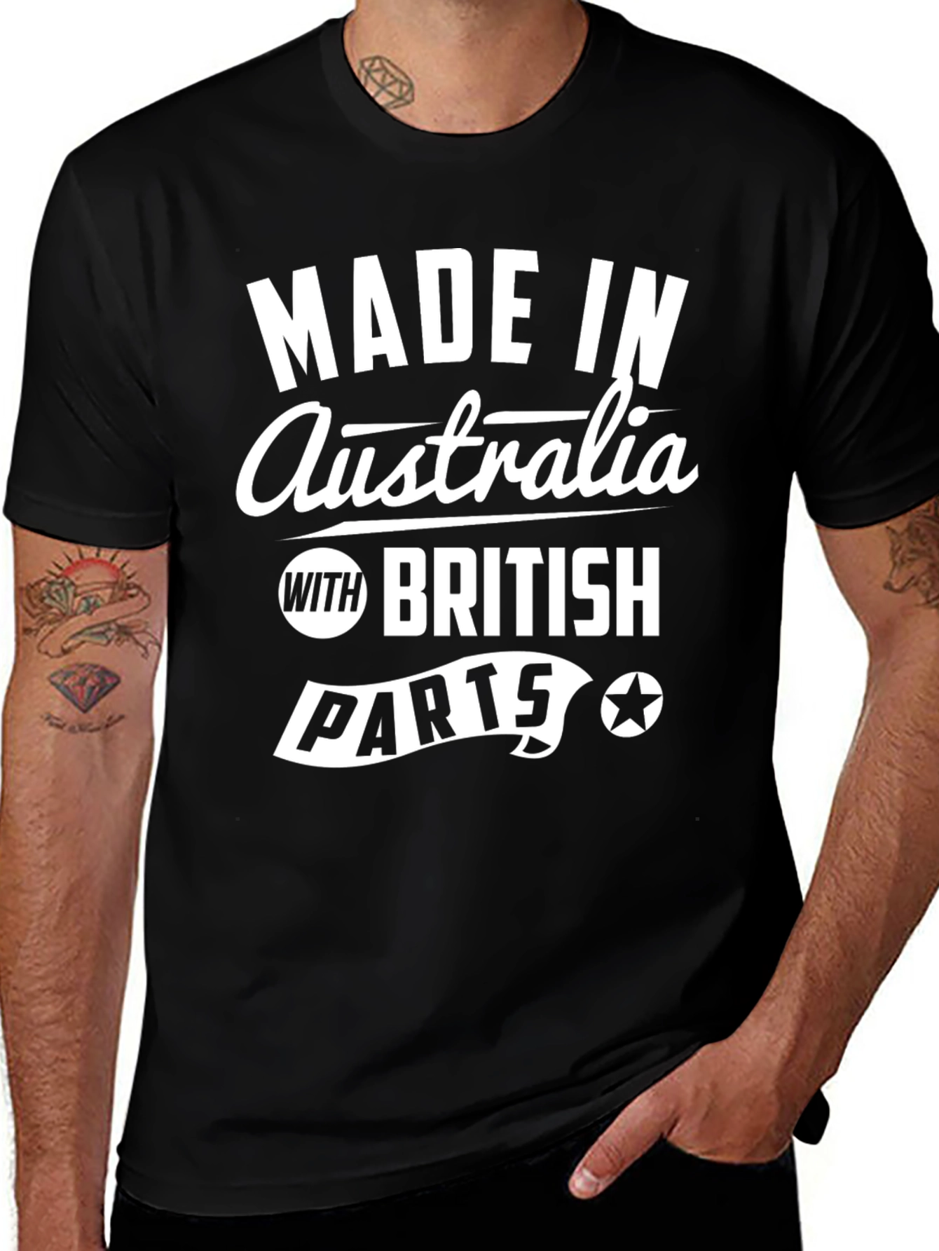 Made In Australia with British Parts Mens T-shirt