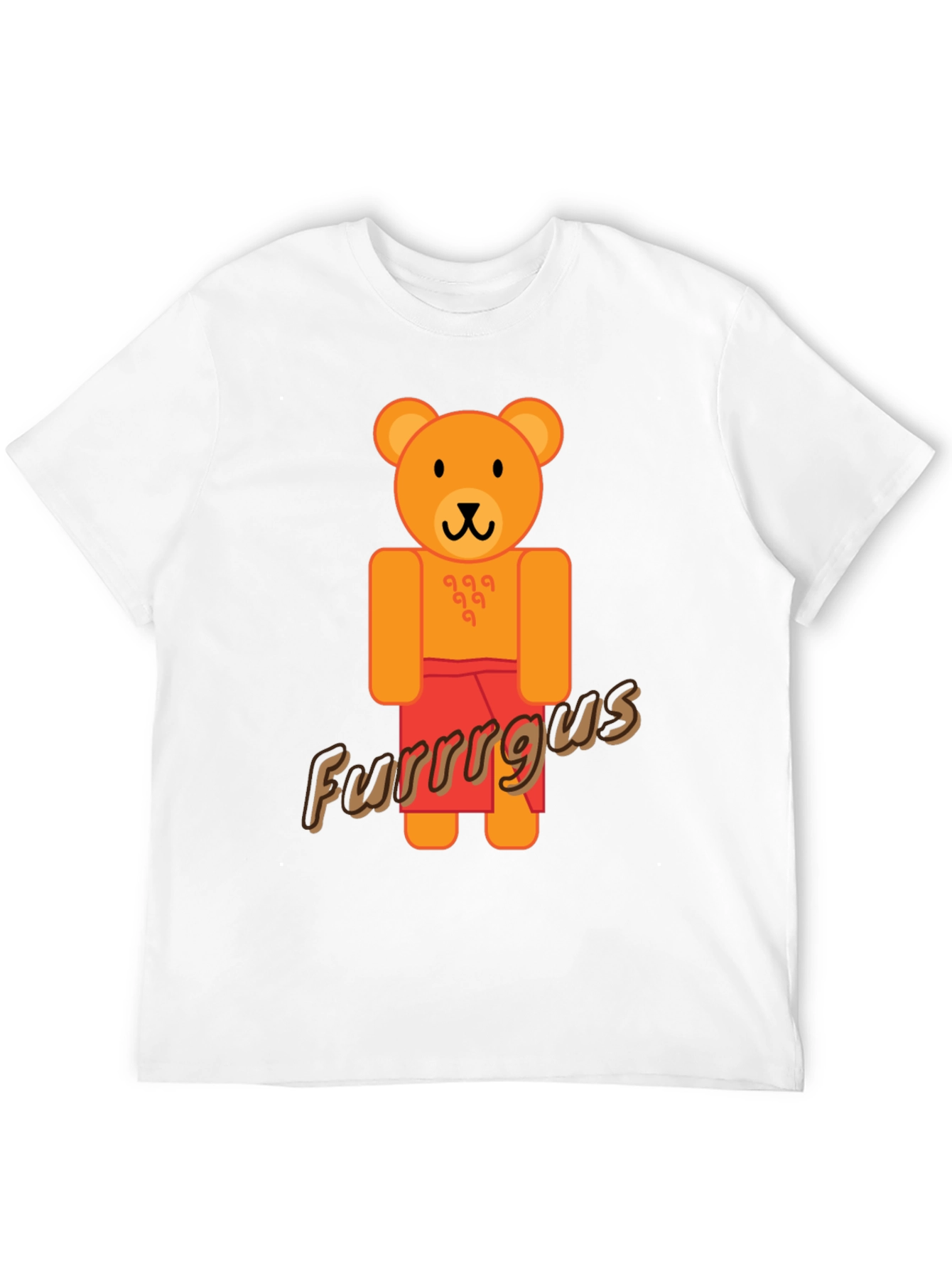 Cute Cartoon Bear Graphic Black T-Shirt