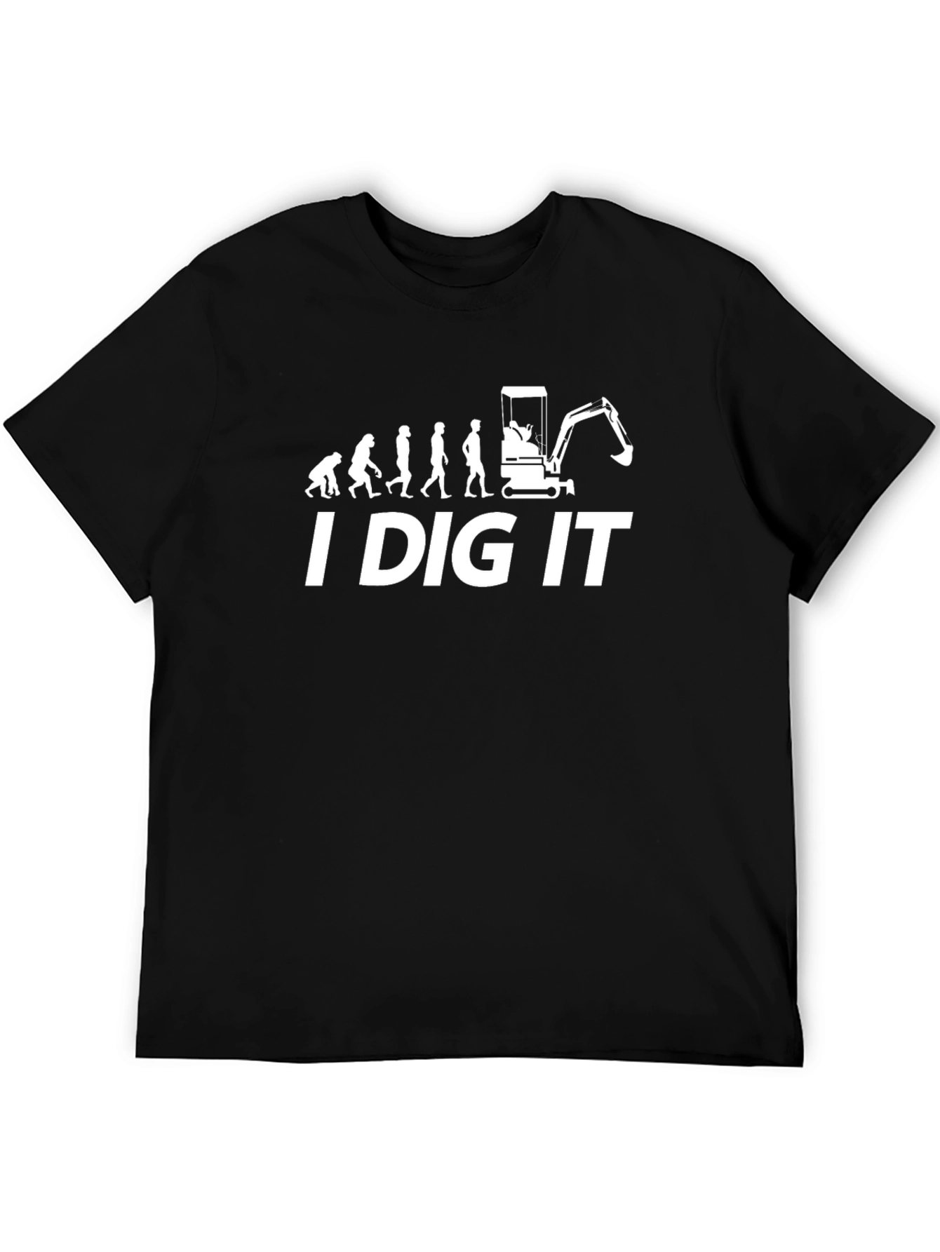 I Dig It Funny Excavator Evolution Black T-Shirt