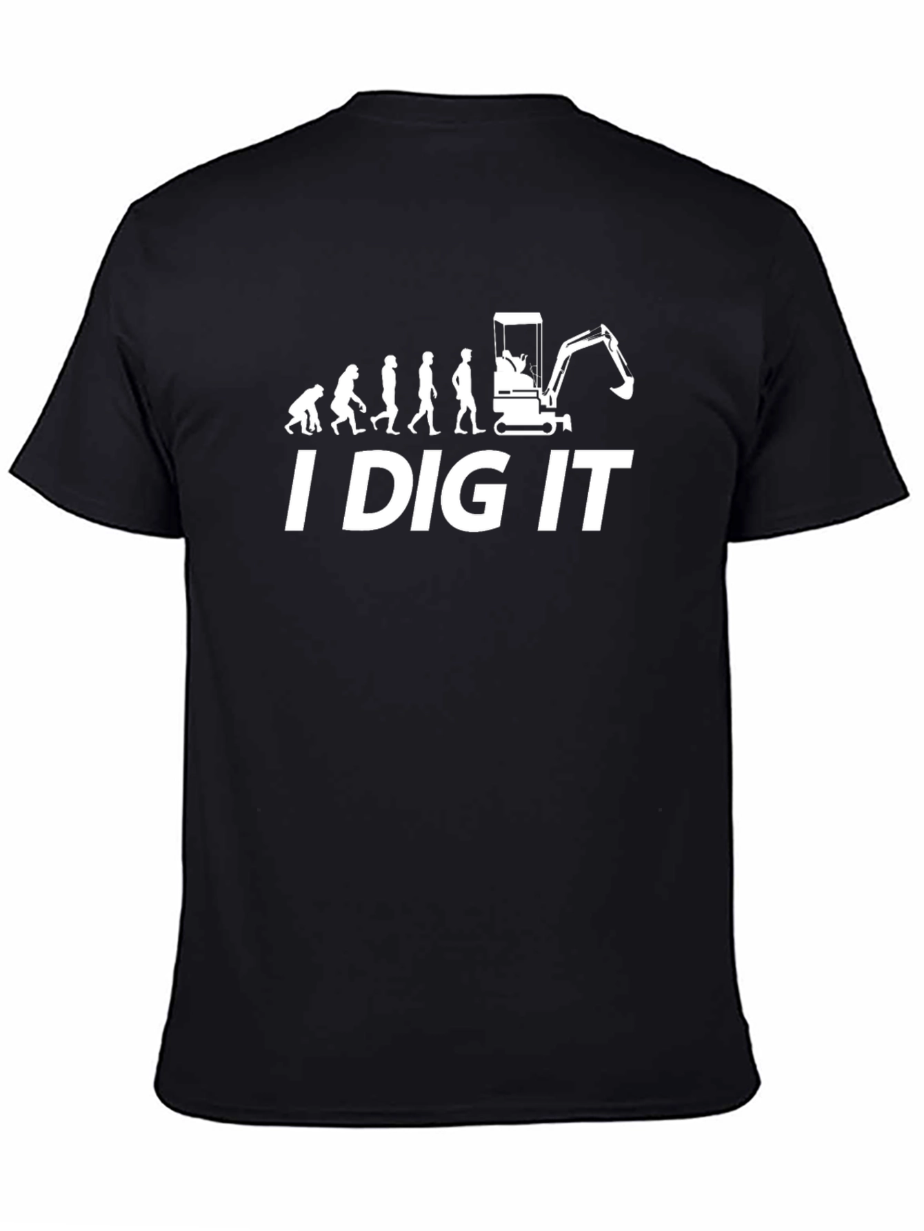 I Dig It Funny Excavator Evolution Black T-Shirt