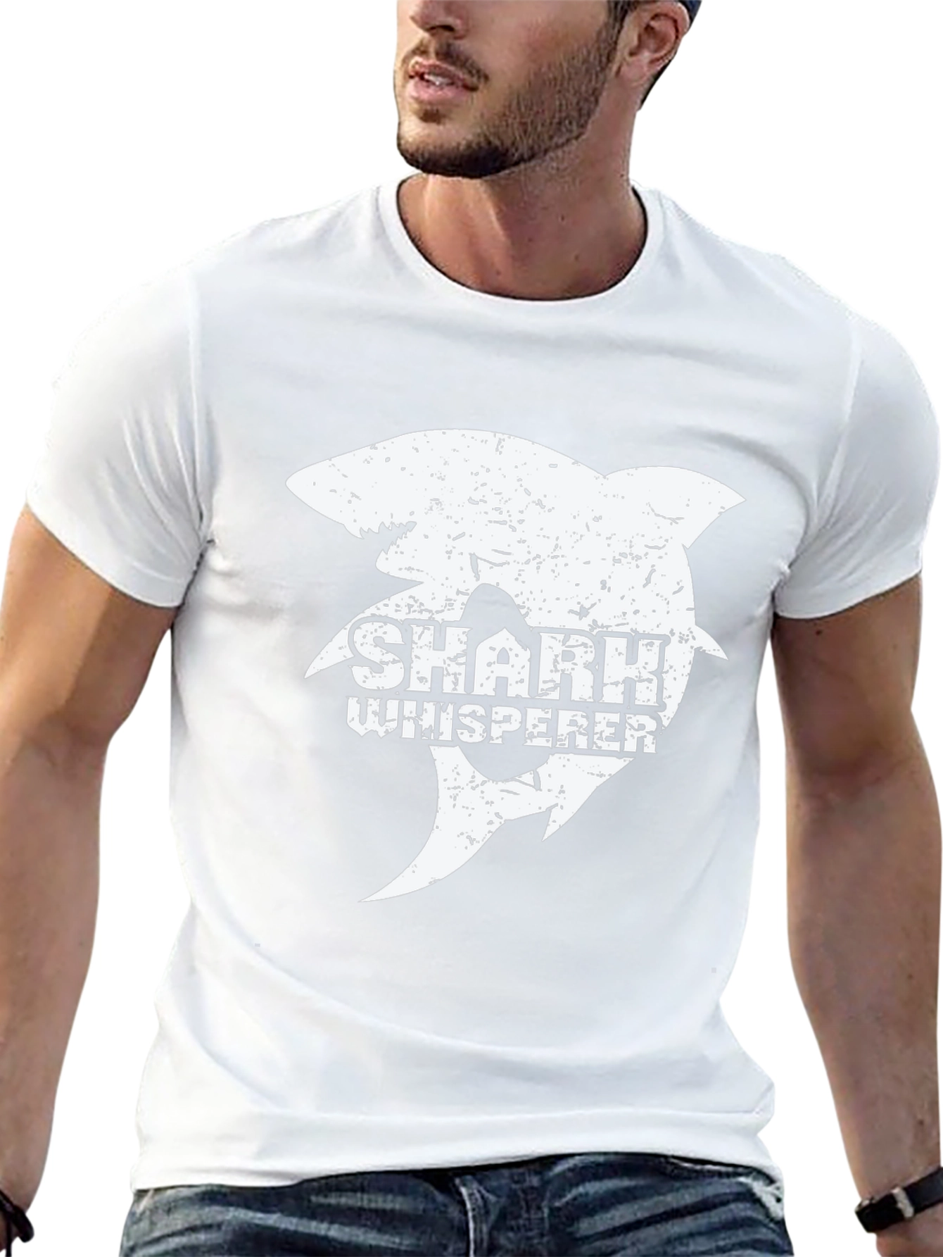 Shark Whisperer Graphic Tee - Black Cotton