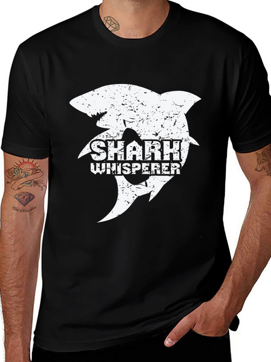 Shark Whisperer Graphic Tee - Black Cotton