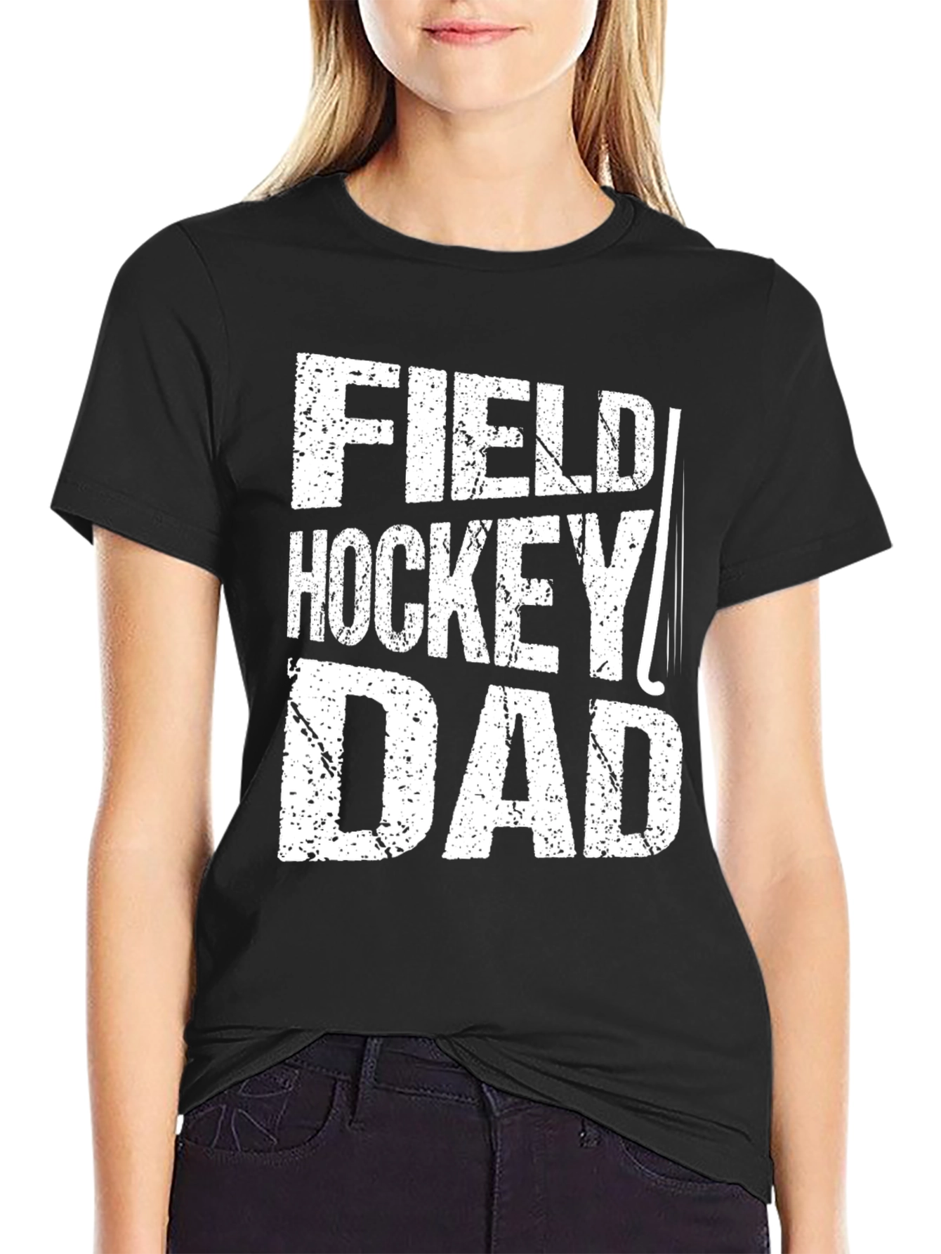 Field Hockey Dad Graphic Tee - Black Cotton T-Shirt