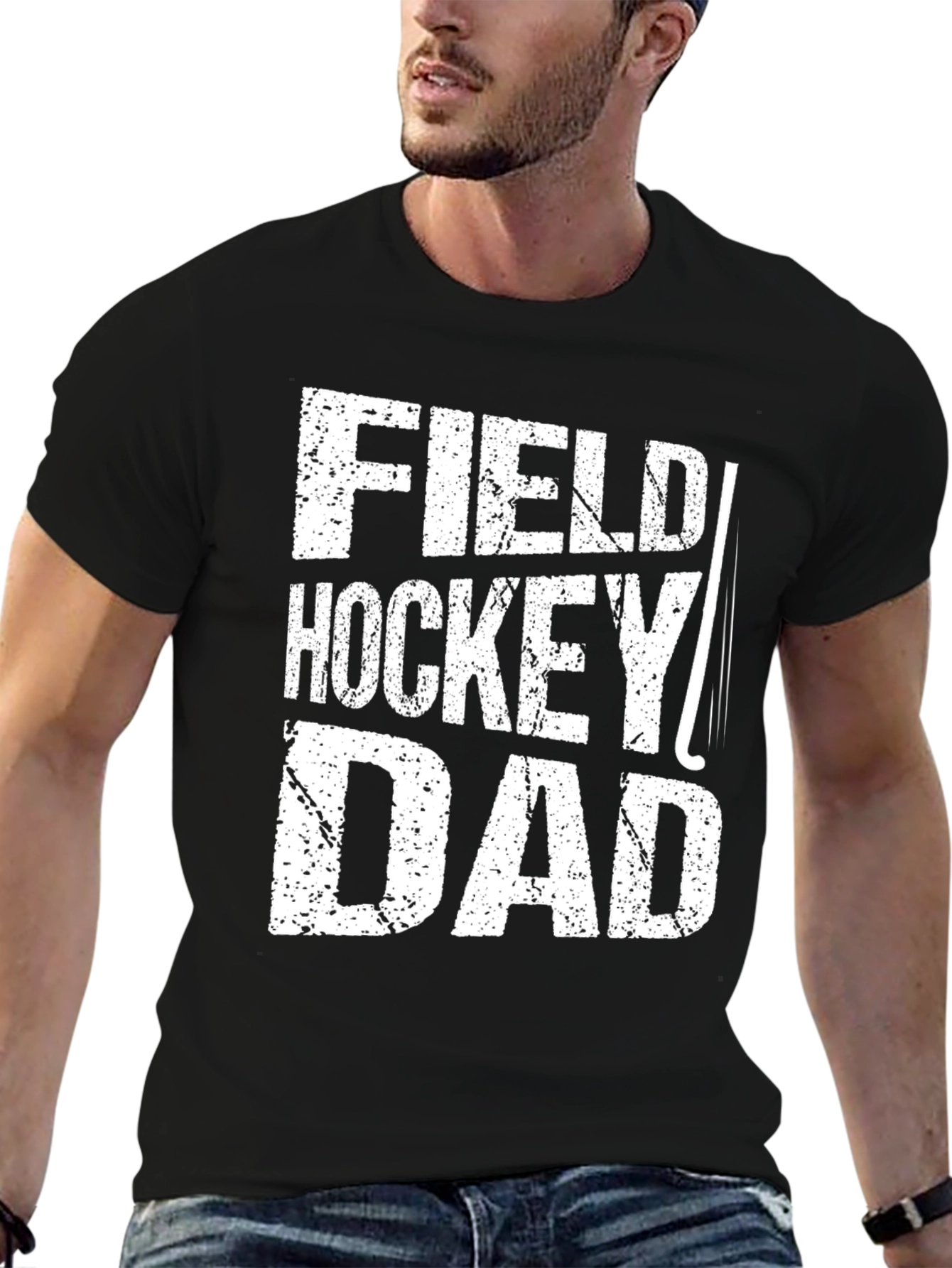 Field Hockey Dad Graphic Tee - Black Cotton T-Shirt