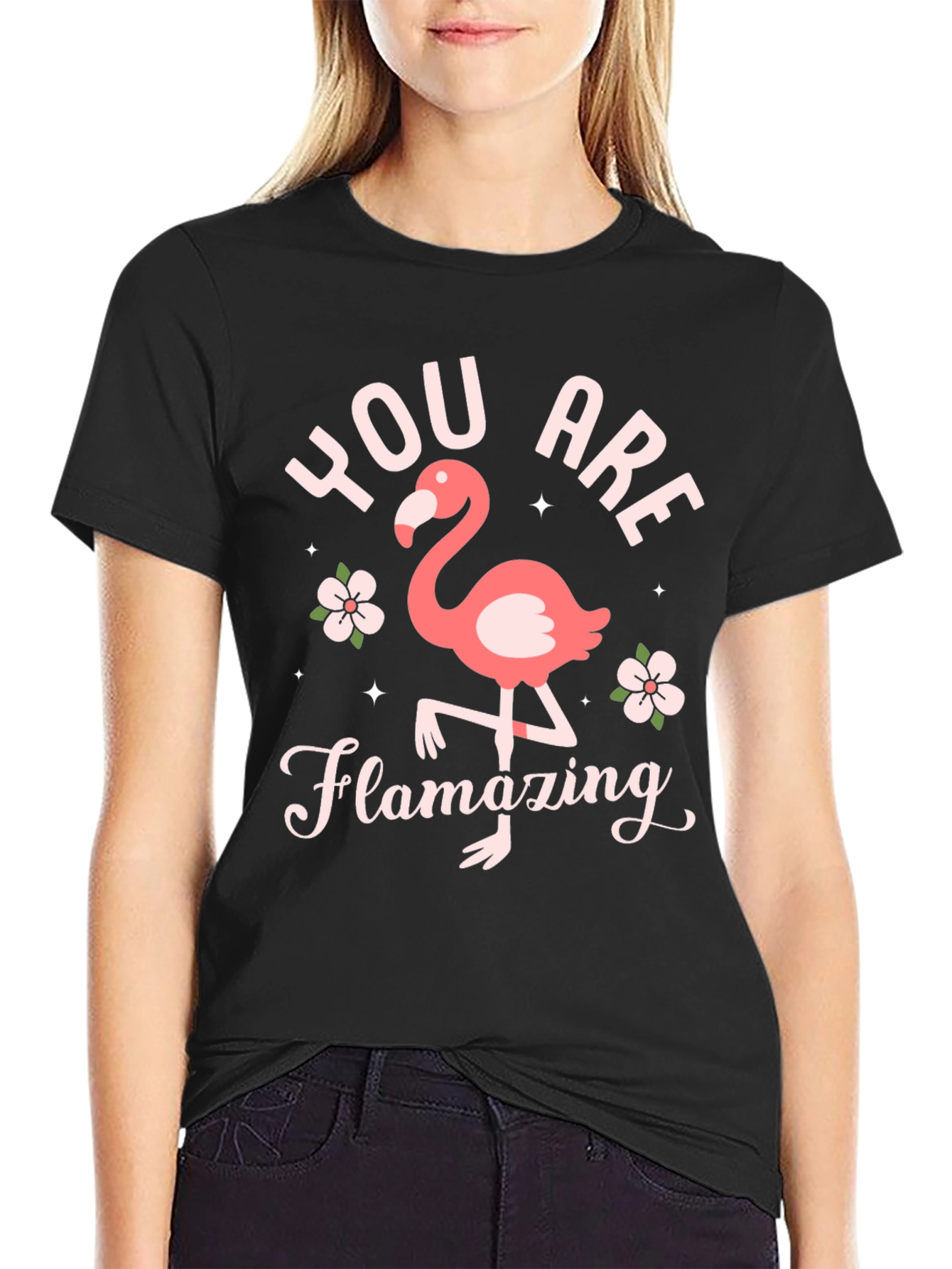 Flamazing Flamingo Graphic T-Shirt - Black Cotton Tee