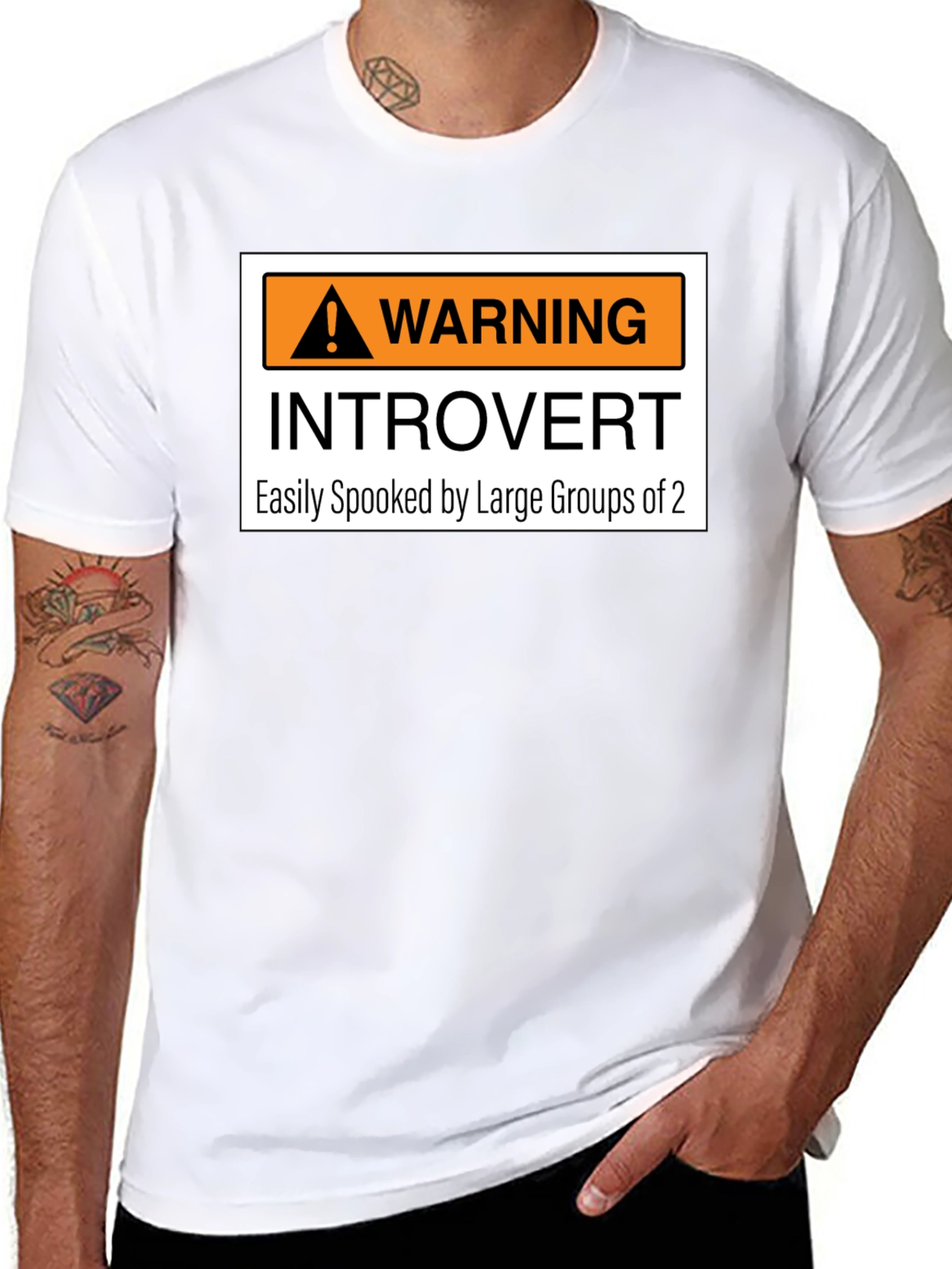 Introvert Warning Graphic Tee - Easily Spooked