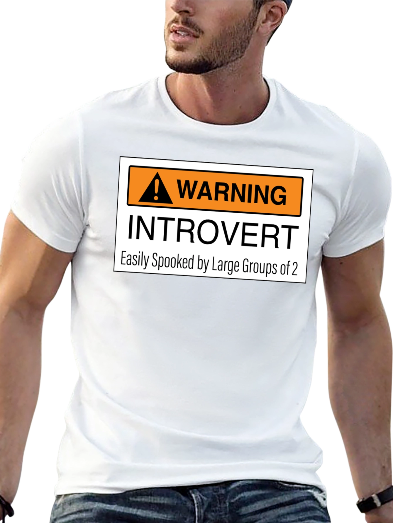 Introvert Warning Graphic Tee - Easily Spooked