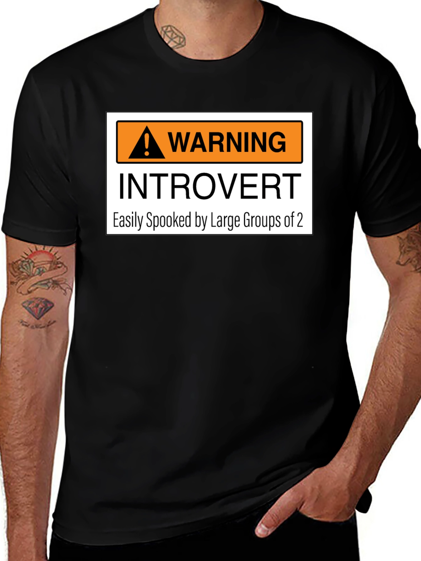 Introvert Warning Graphic Tee - Easily Spooked