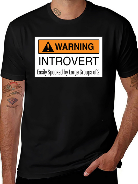 Introvert Warning Graphic Tee - Easily Spooked