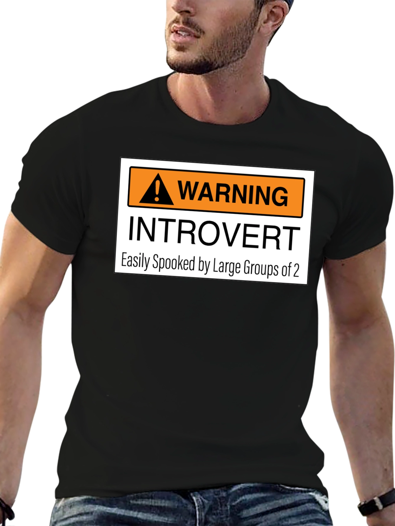 Introvert Warning Graphic Tee - Easily Spooked