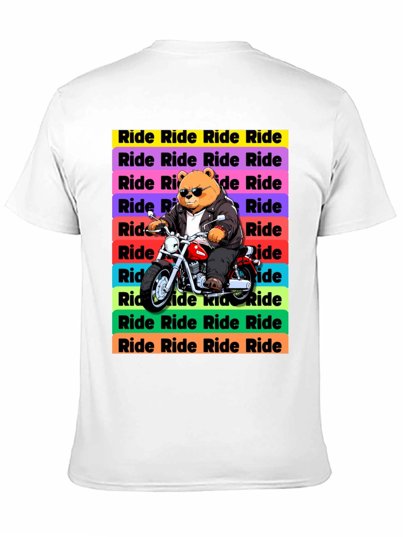 Bear Rider Graphic T-Shirt - Cool Biker Tee