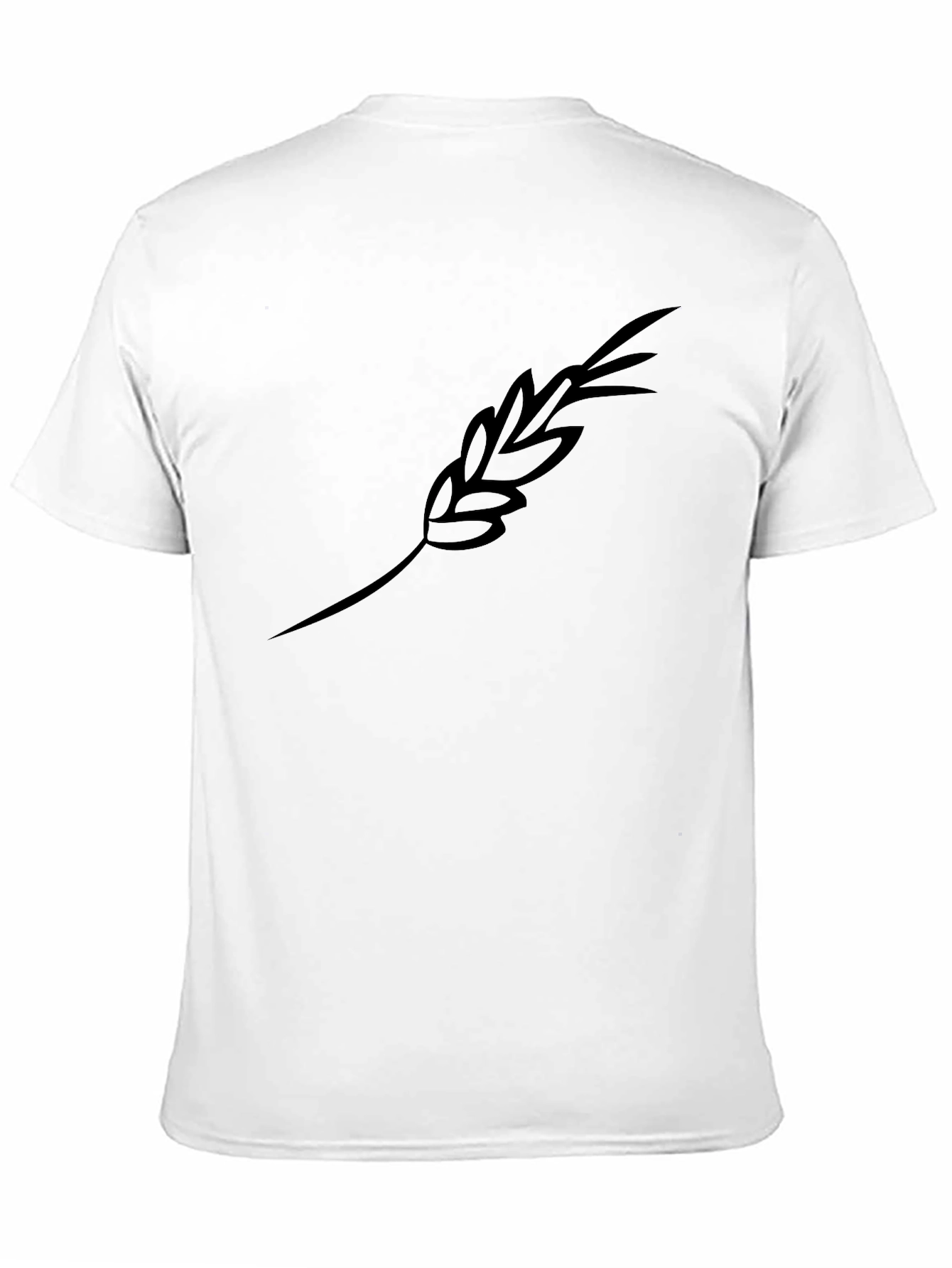 Black T-Shirt with Wheat Stalk Design