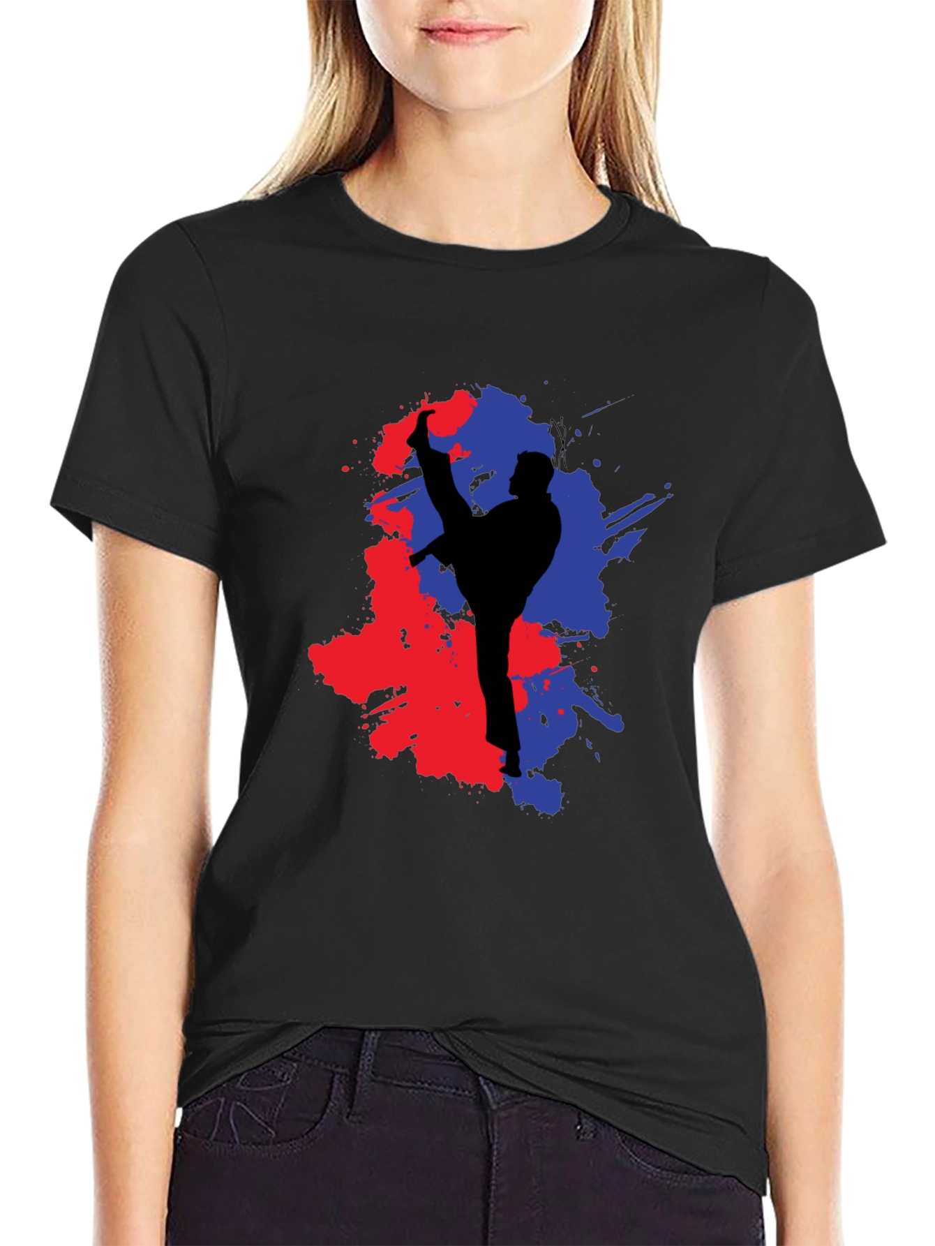 Martial Arts Kick Black T-Shirt