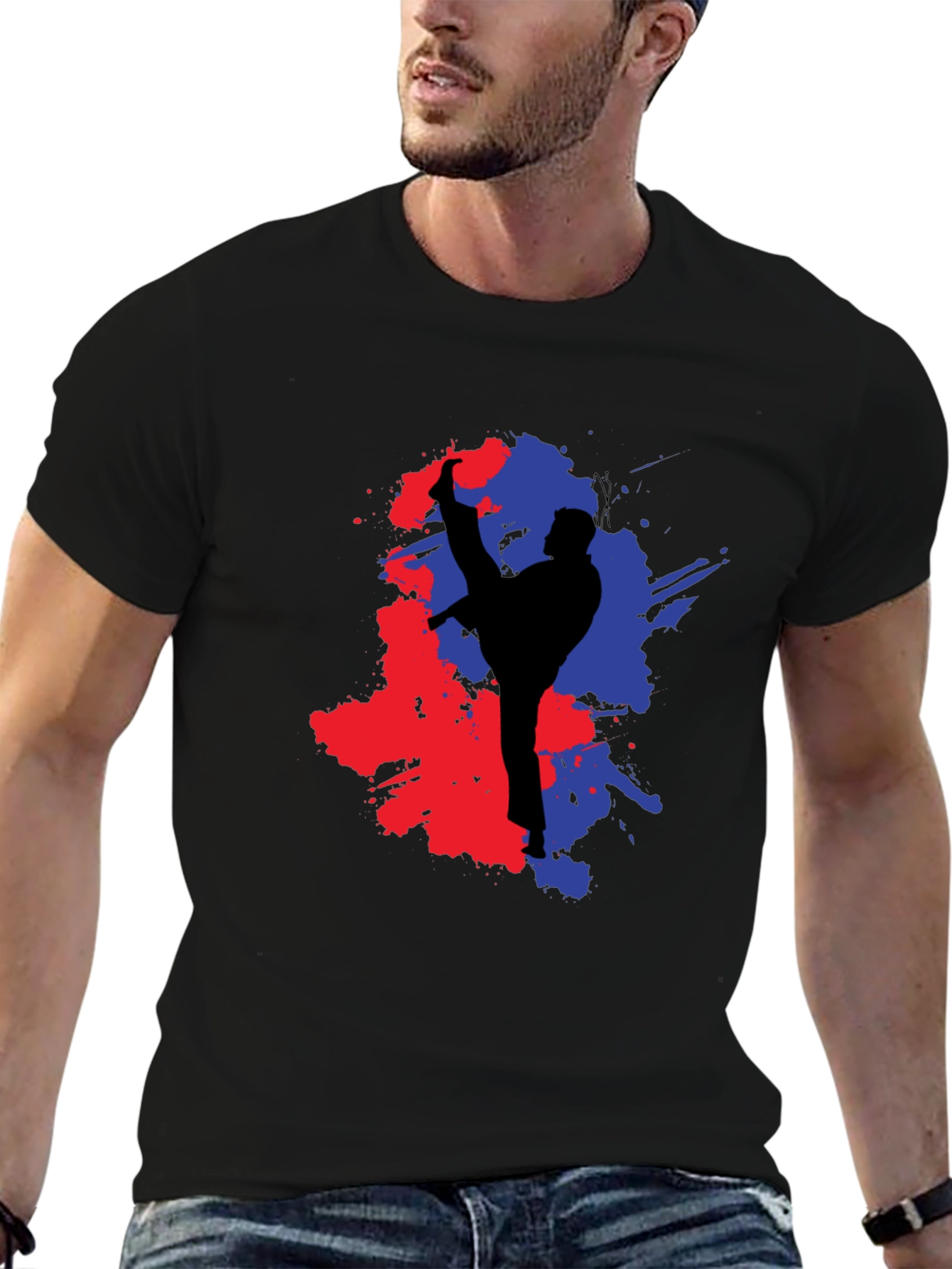 Martial Arts Kick Black T-Shirt