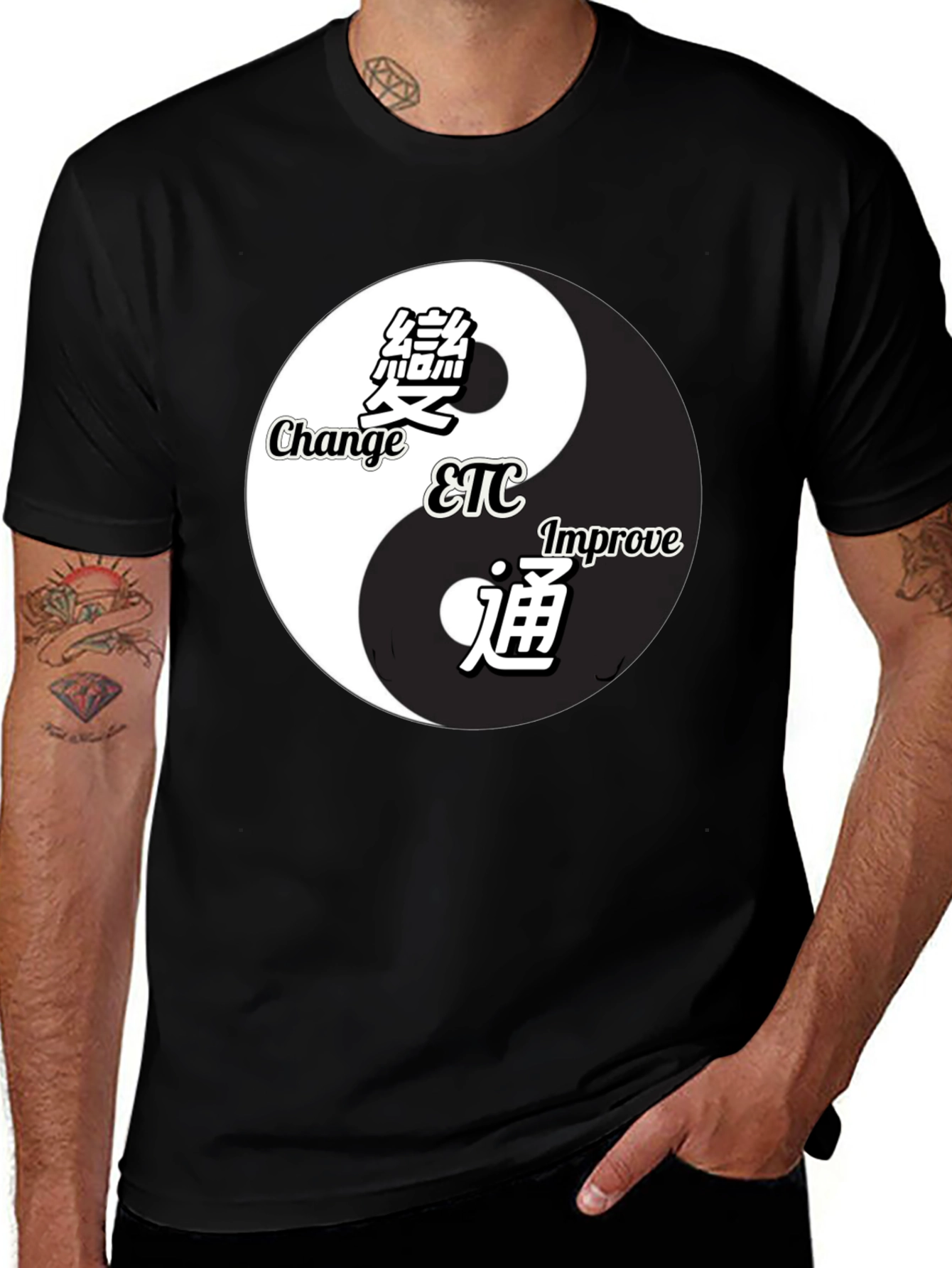 Yin Yang Change Improve Graphic T-Shirt