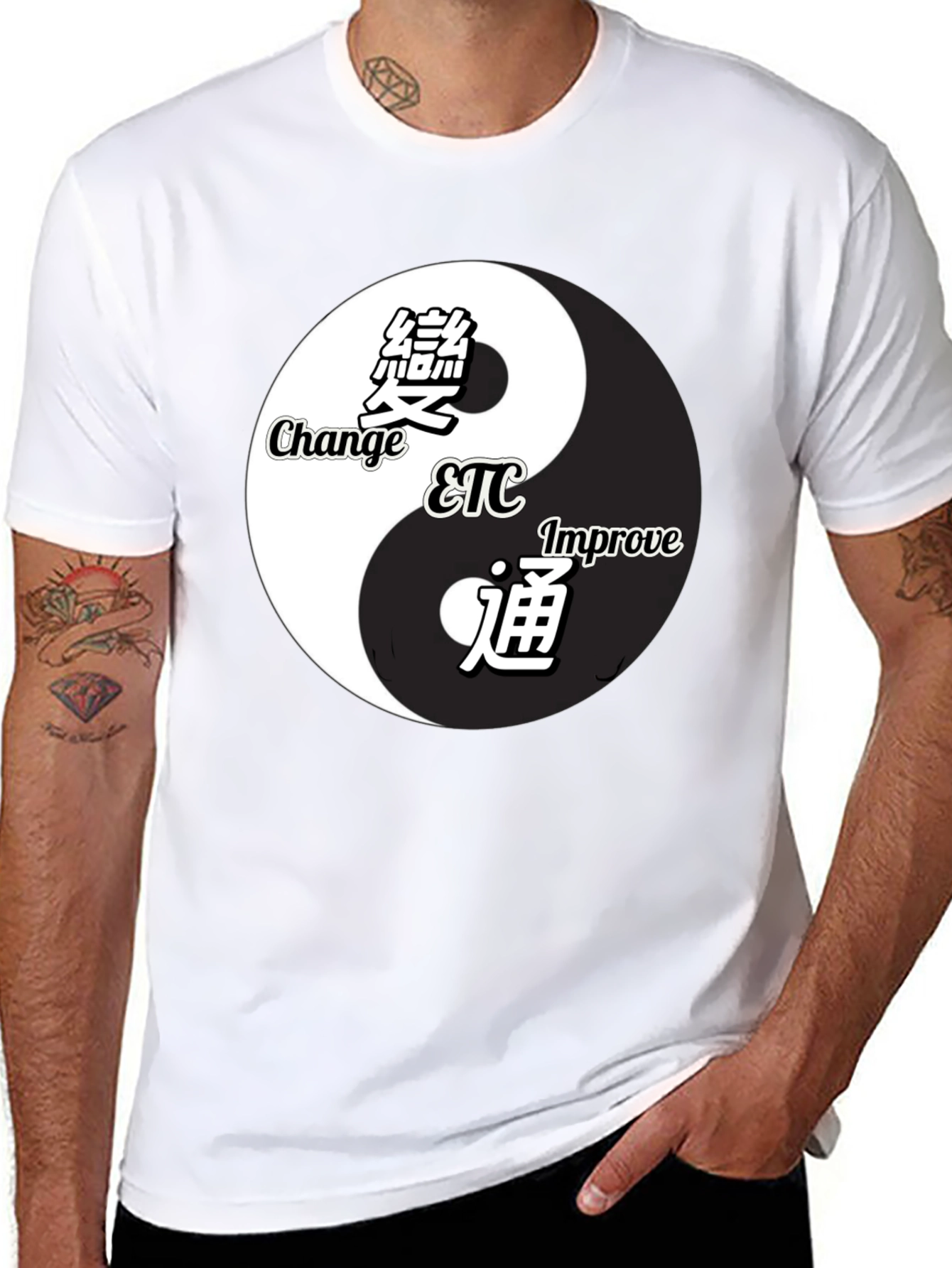 Yin Yang Change Improve Graphic T-Shirt