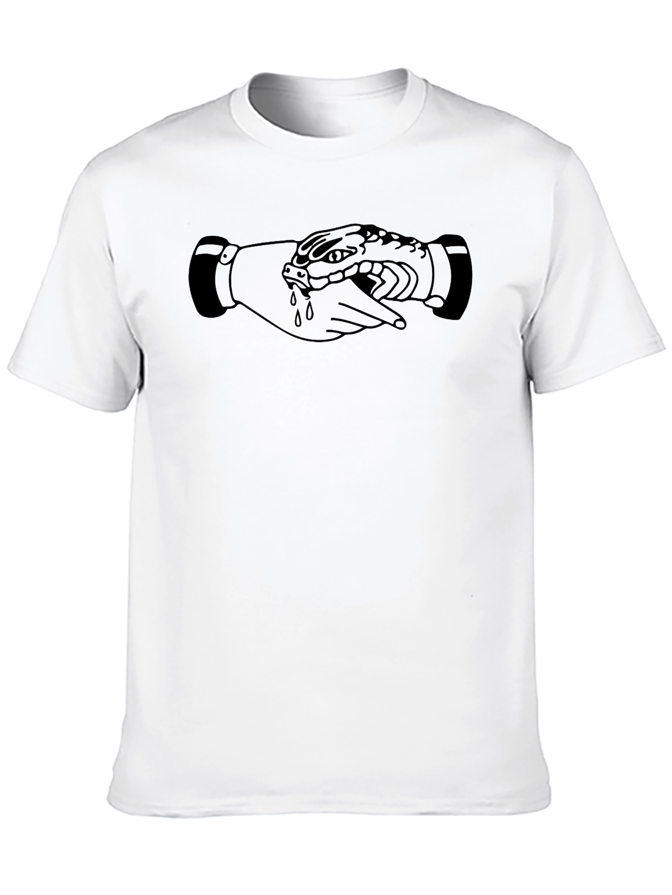 Snake Handshake Graphic T-Shirt - Classic Black Tee