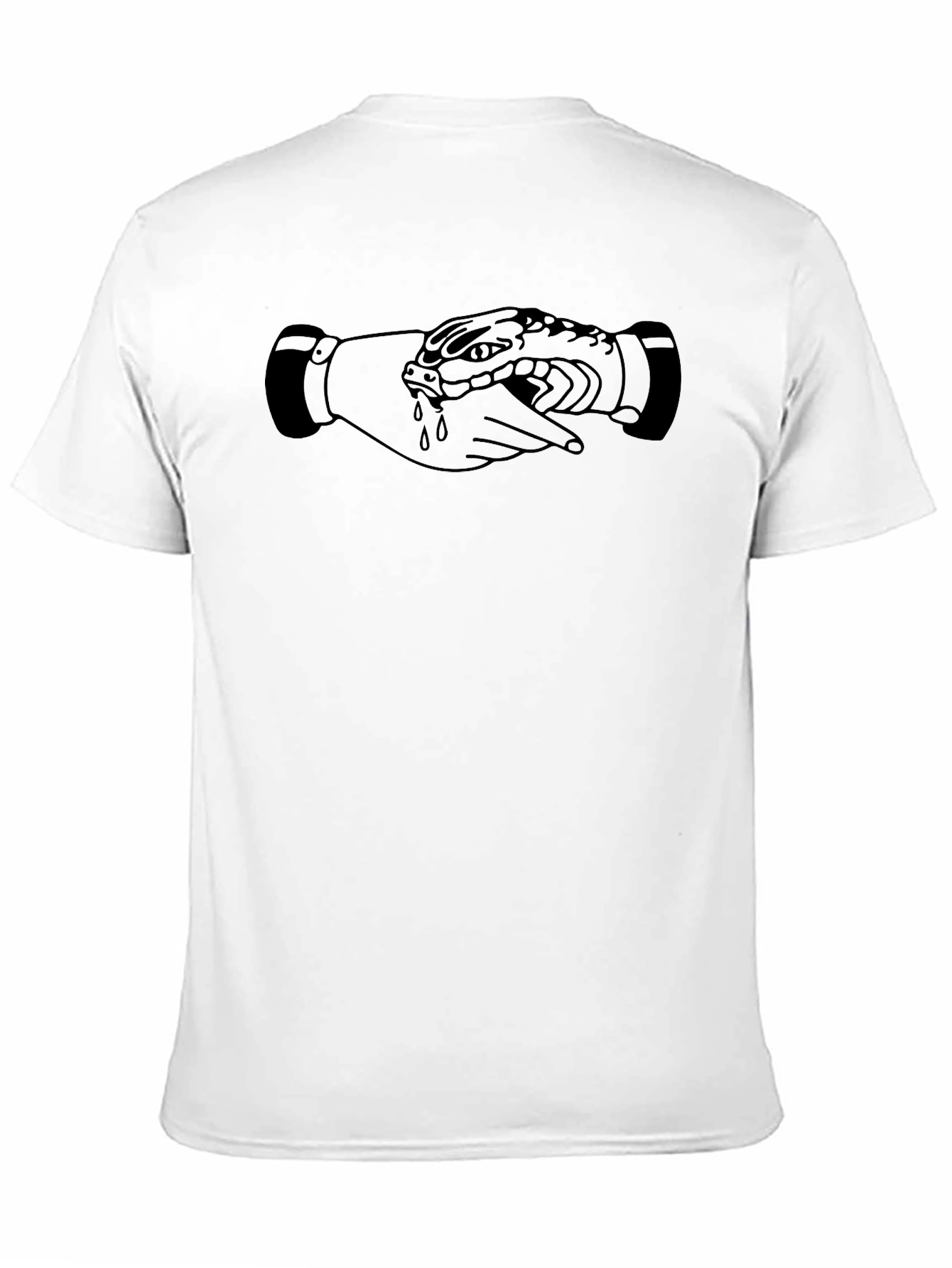Snake Handshake Graphic T-Shirt - Classic Black Tee