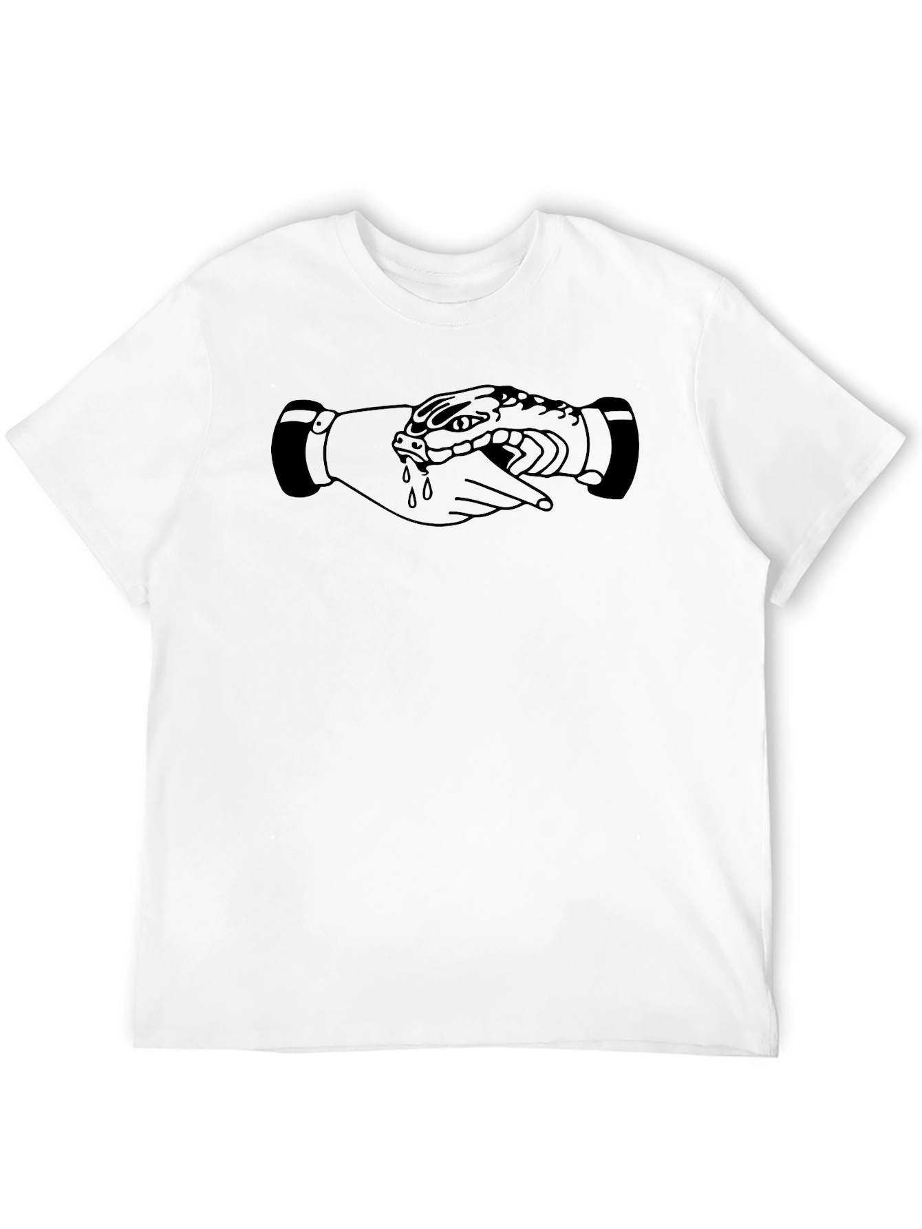 Snake Handshake Graphic T-Shirt - Classic Black Tee