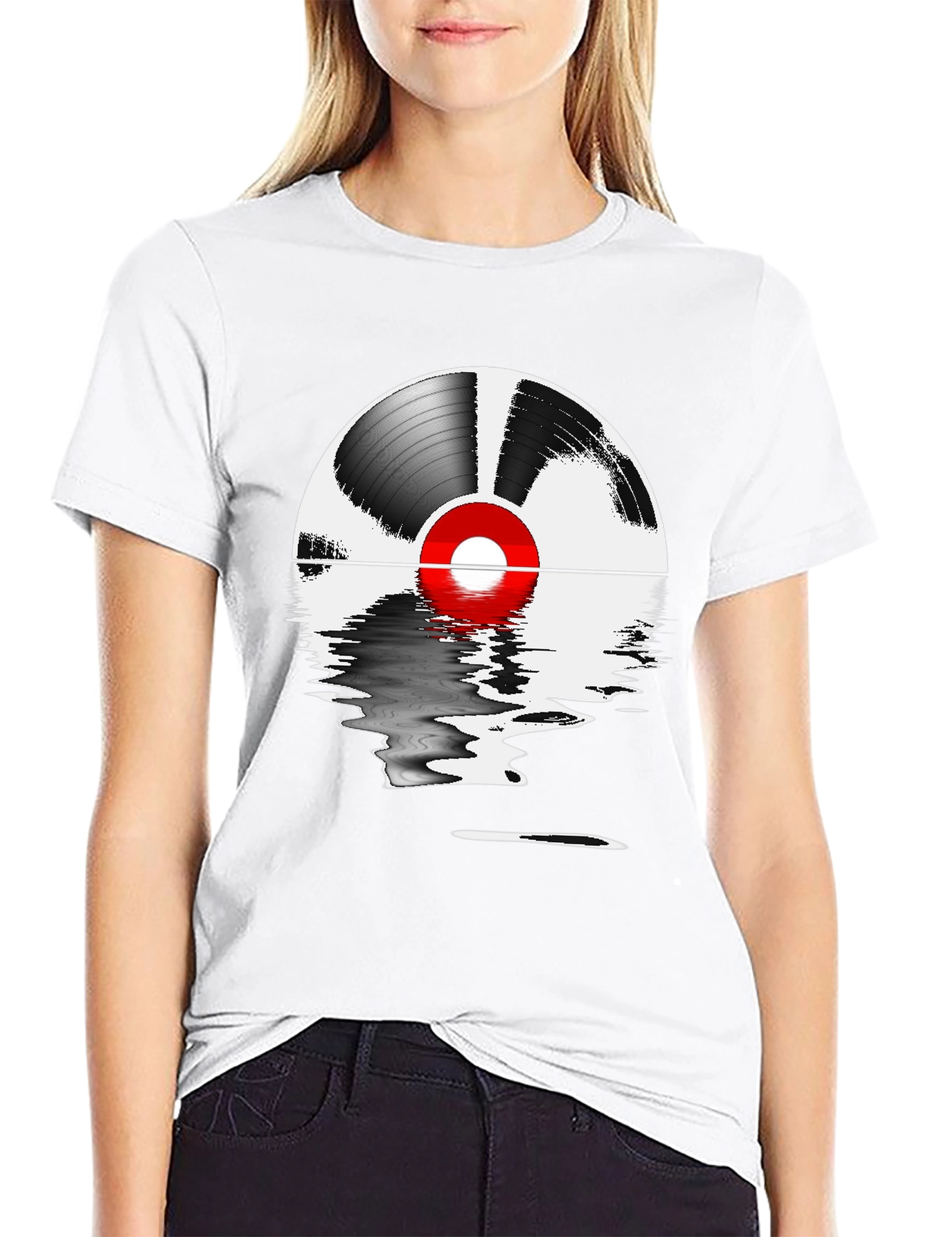 Vinyl Record Reflection Graphic Tee
