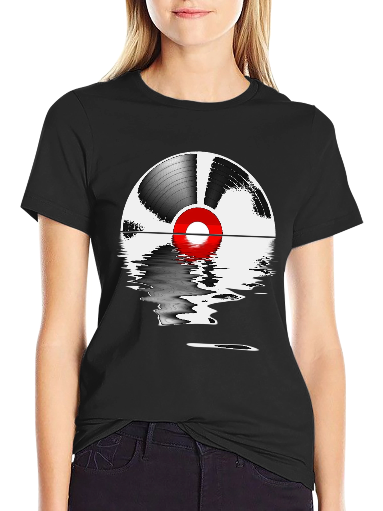 Vinyl Record Reflection Graphic Tee