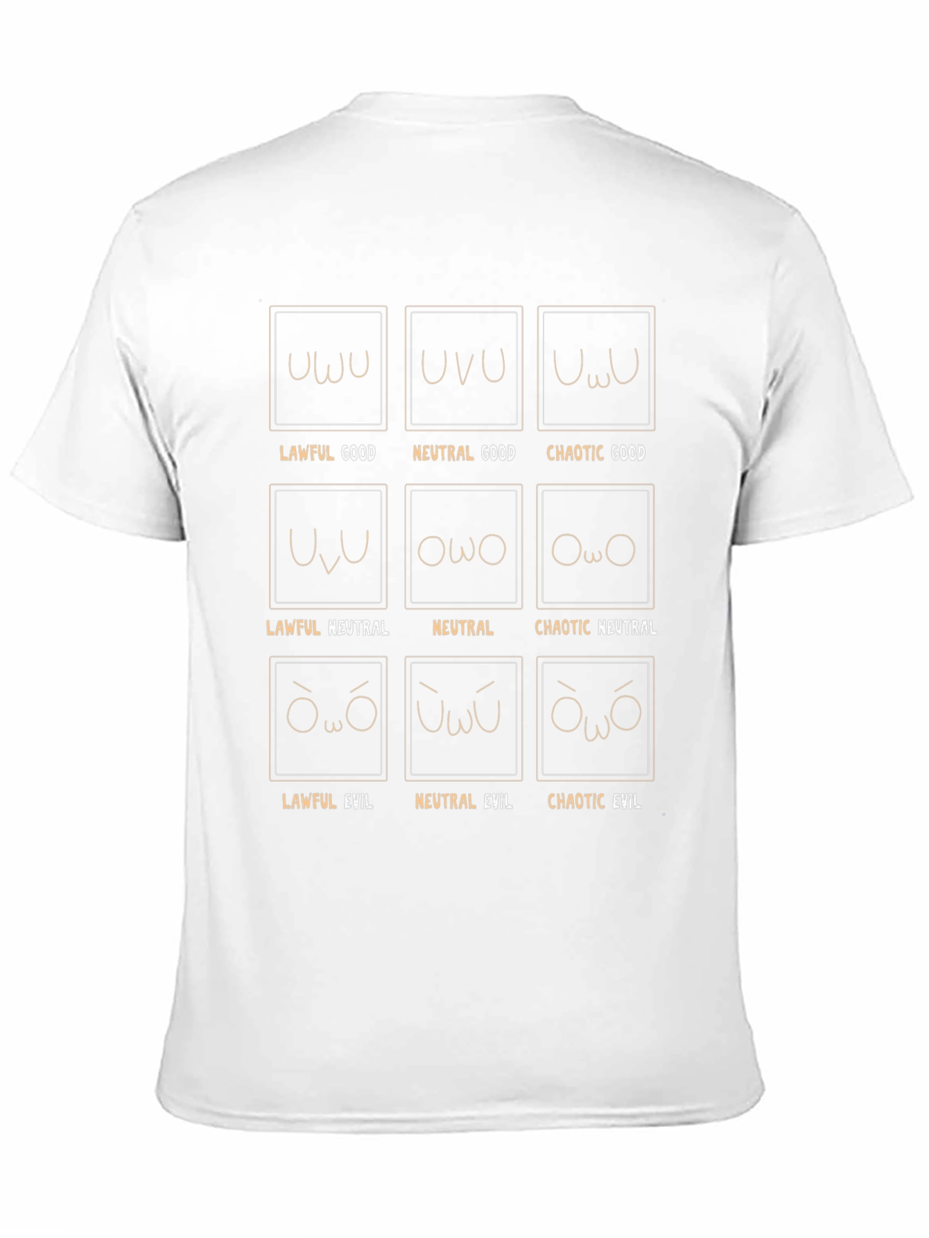 Alignment Chart T-Shirt: Lawful to Chaotic Evil