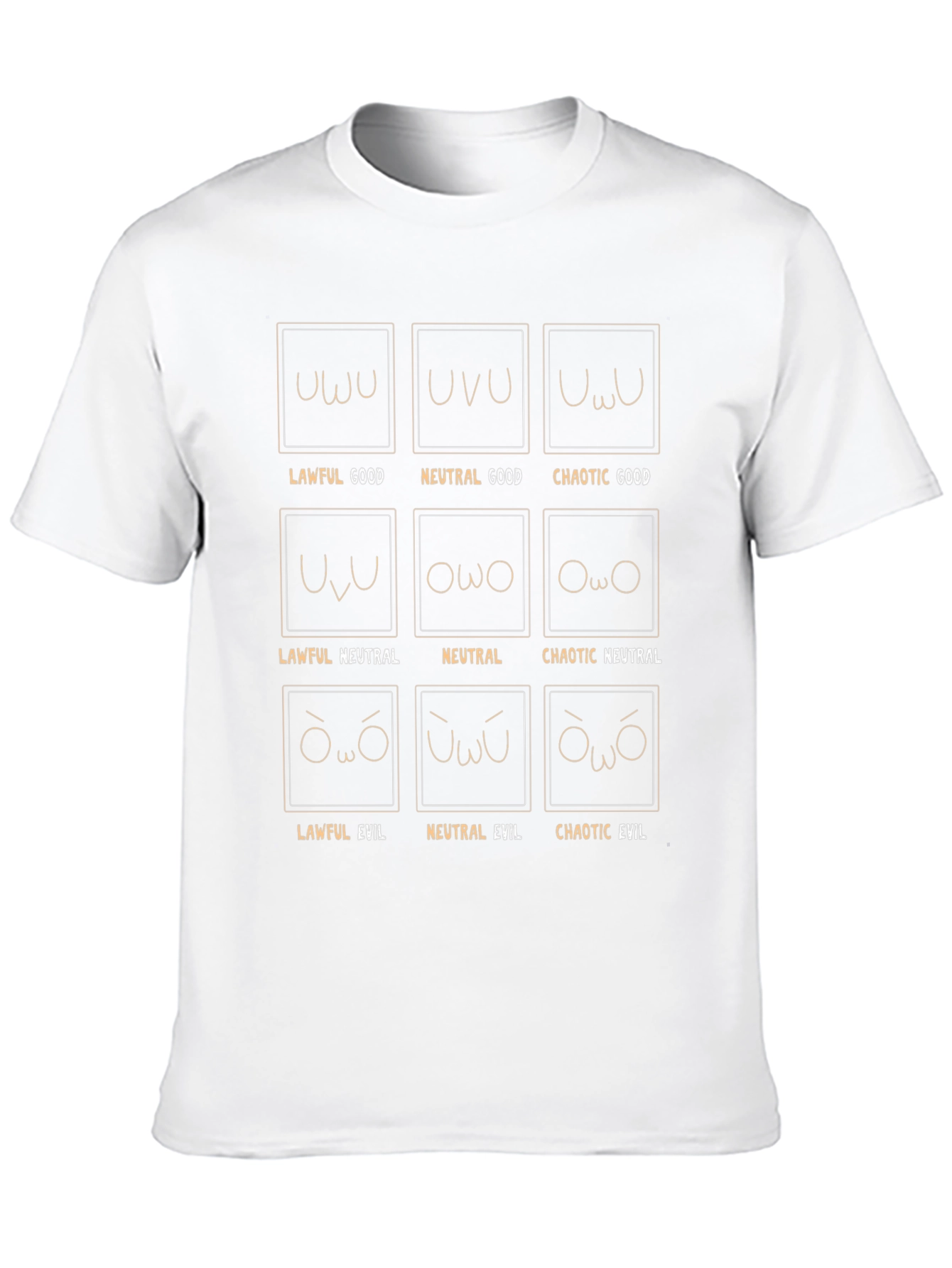 Alignment Chart T-Shirt: Lawful to Chaotic Evil