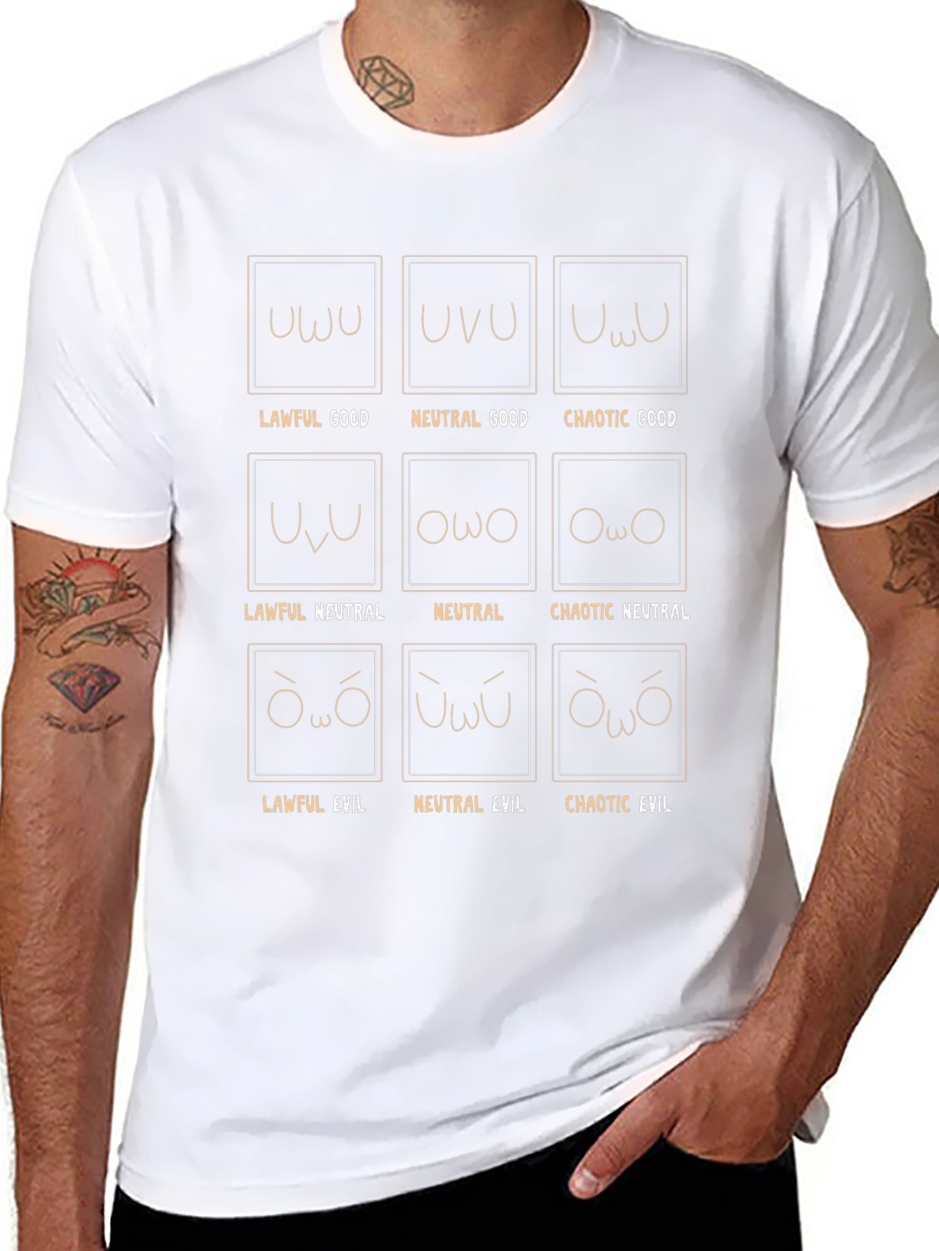 Alignment Chart T-Shirt: Lawful to Chaotic Evil