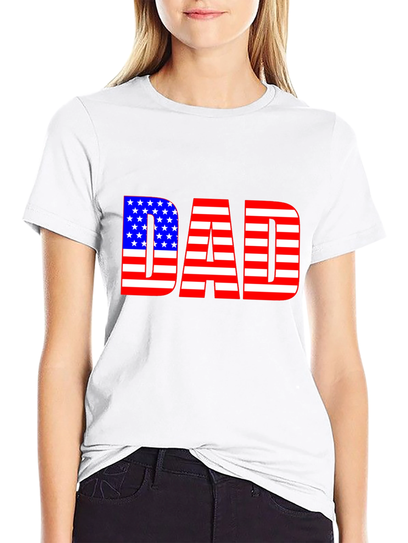 American Flag Dad T-Shirt - Patriotic Fathers Day Gift