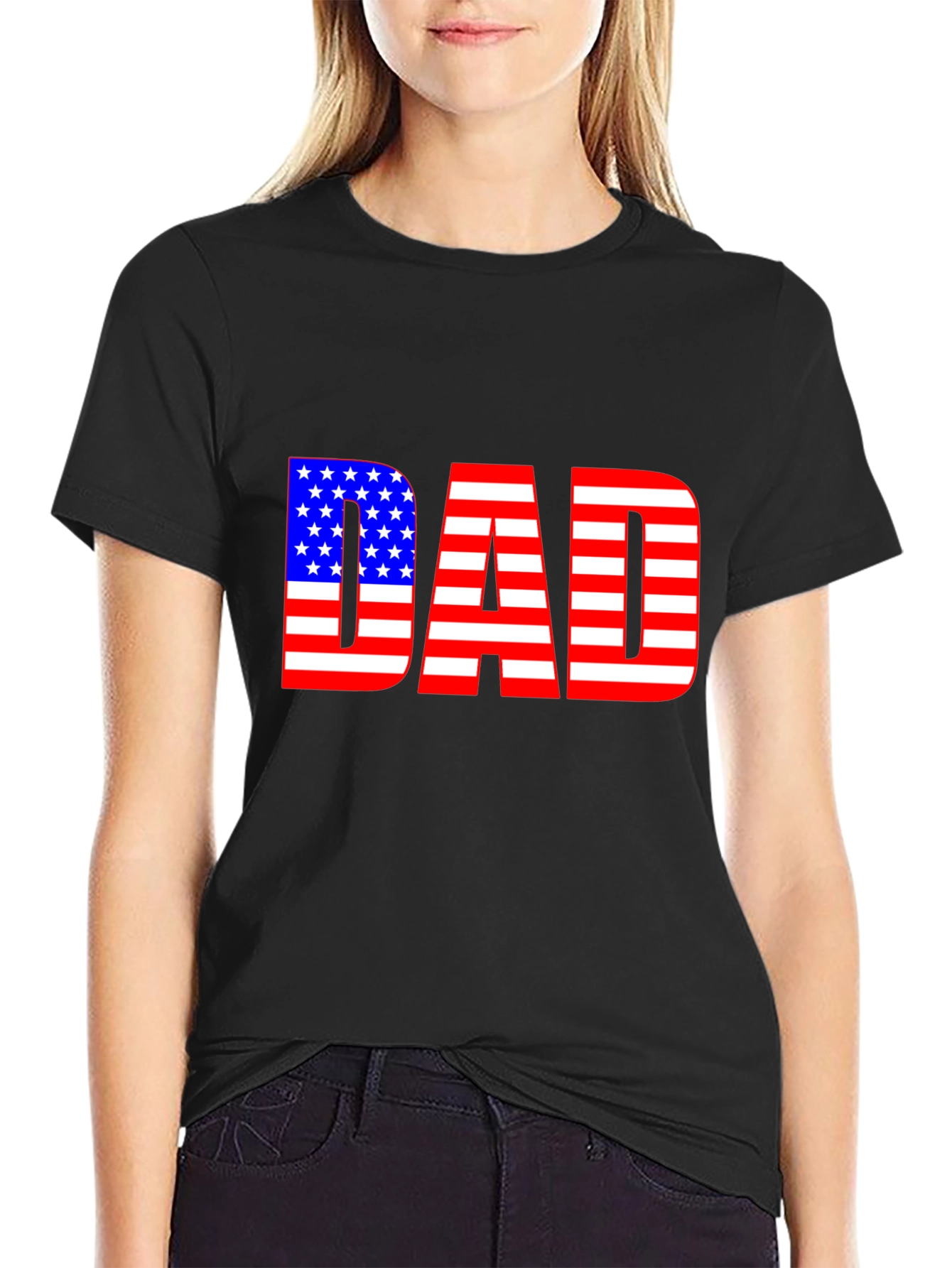 American Flag Dad T-Shirt - Patriotic Fathers Day Gift