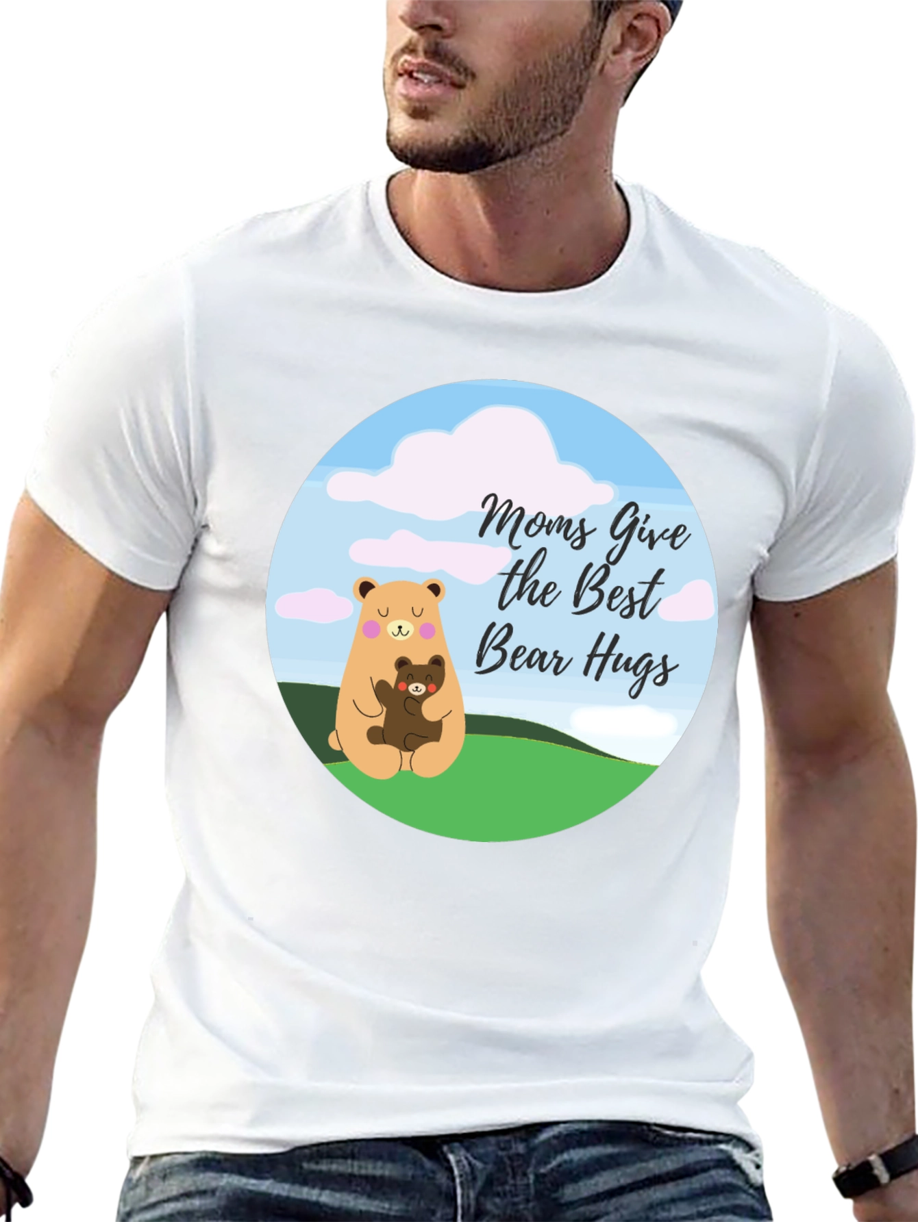 Moms Give the Best Bear Hugs Black T-Shirt