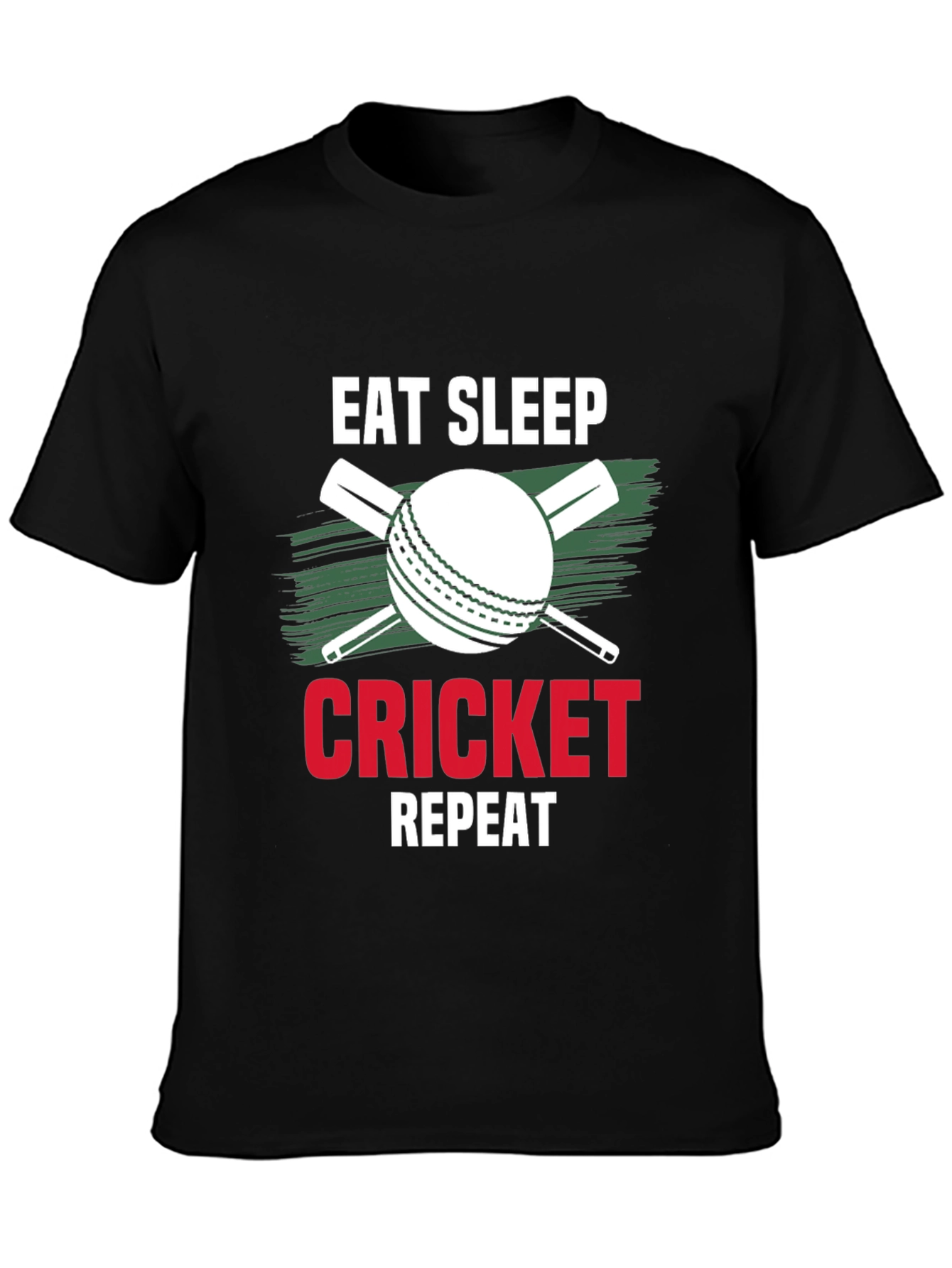 Eat Sleep Cricket Repeat Graphic Tee