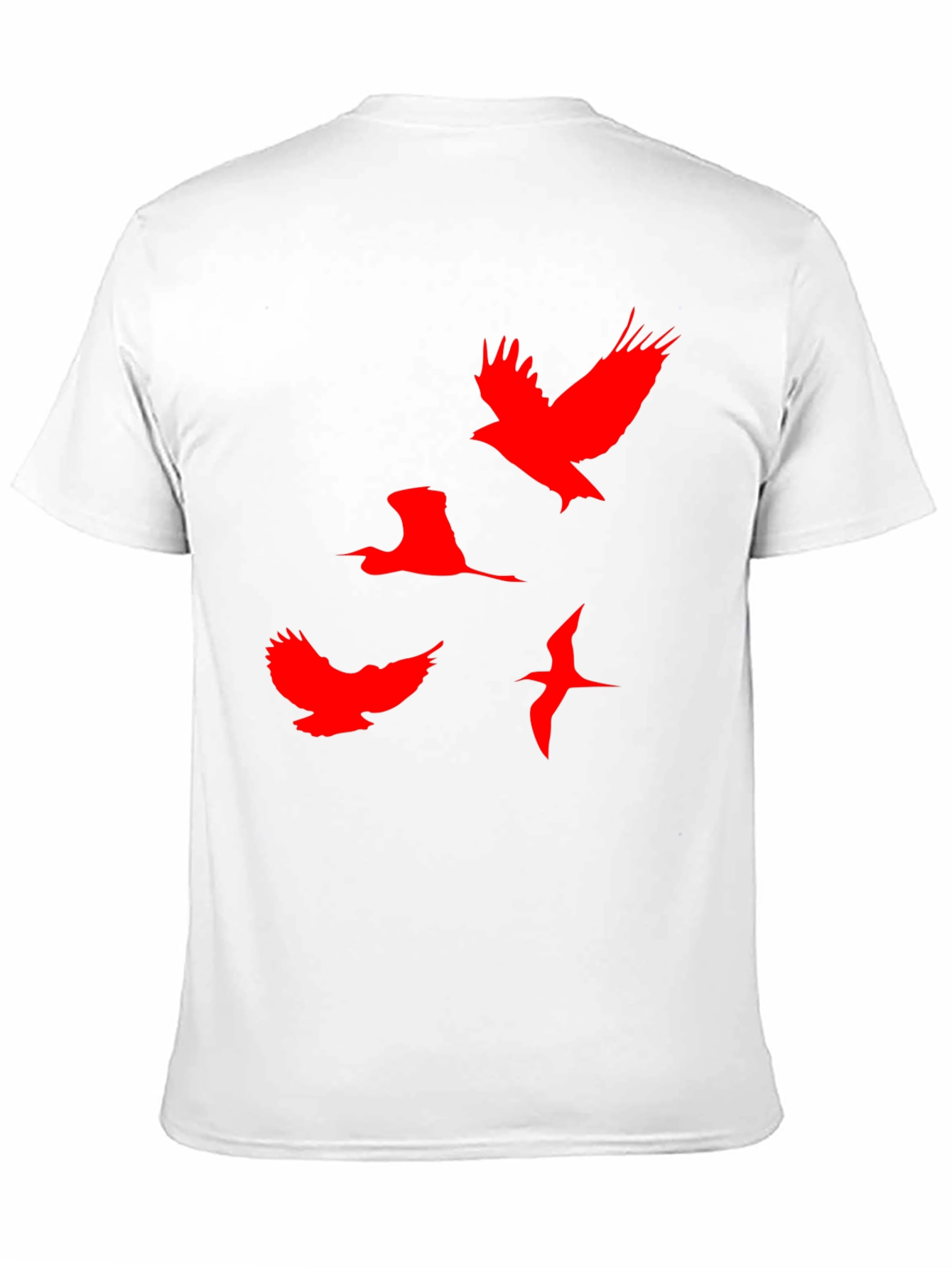 Red Birds Graphic Black T-Shirt