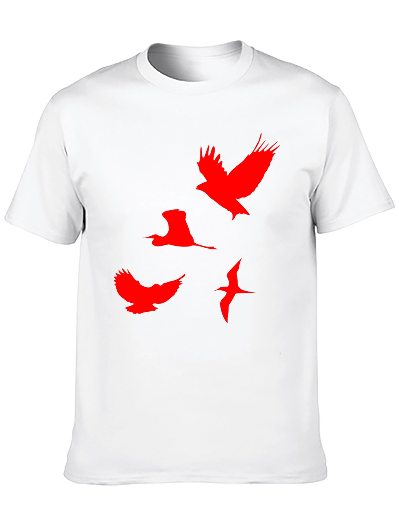 Red Birds Graphic Black T-Shirt