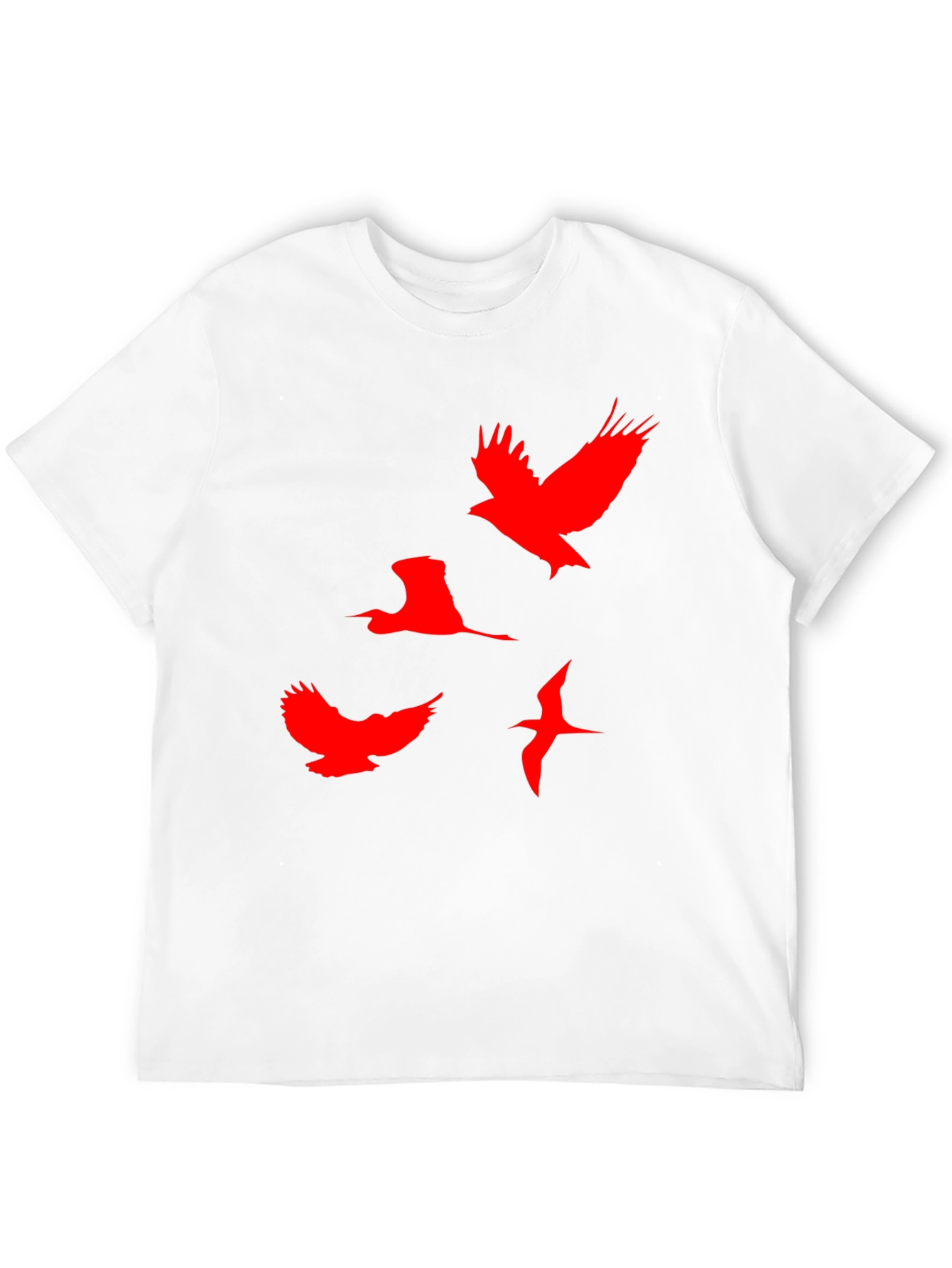 Red Birds Graphic Black T-Shirt
