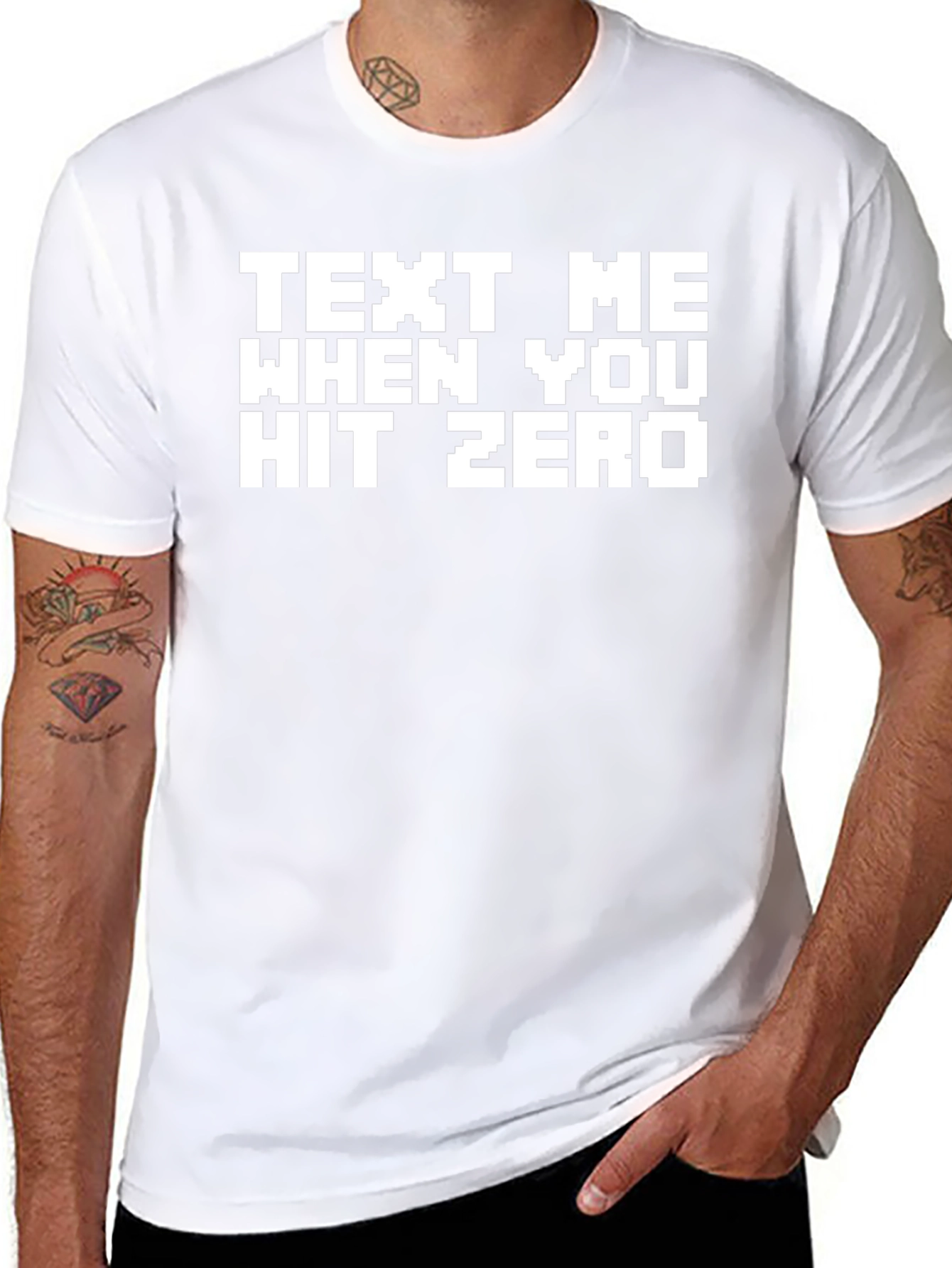 Text Me When You Hit Zero Black Graphic T-Shirt