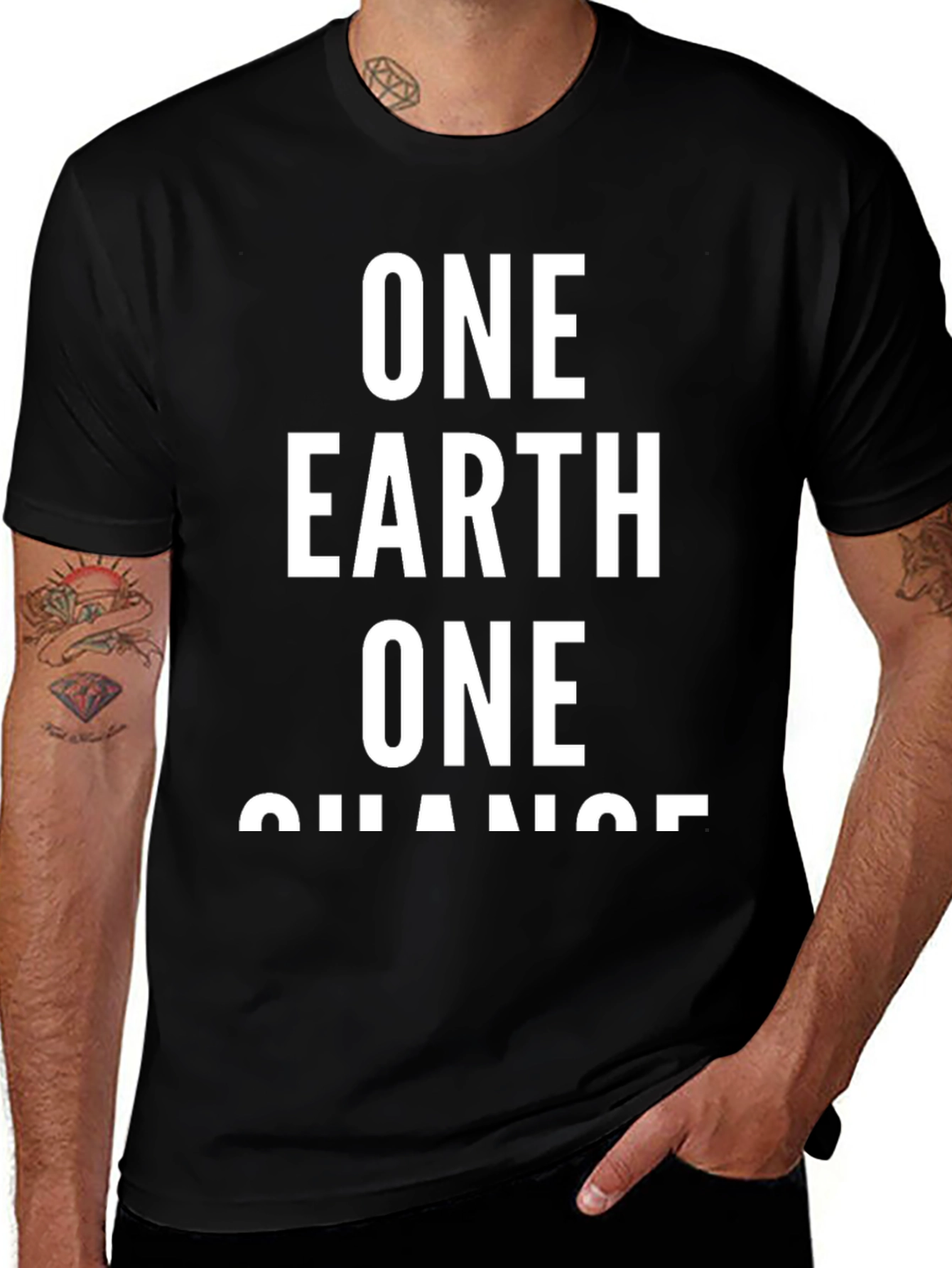 One Earth One Chance Black T-Shirt