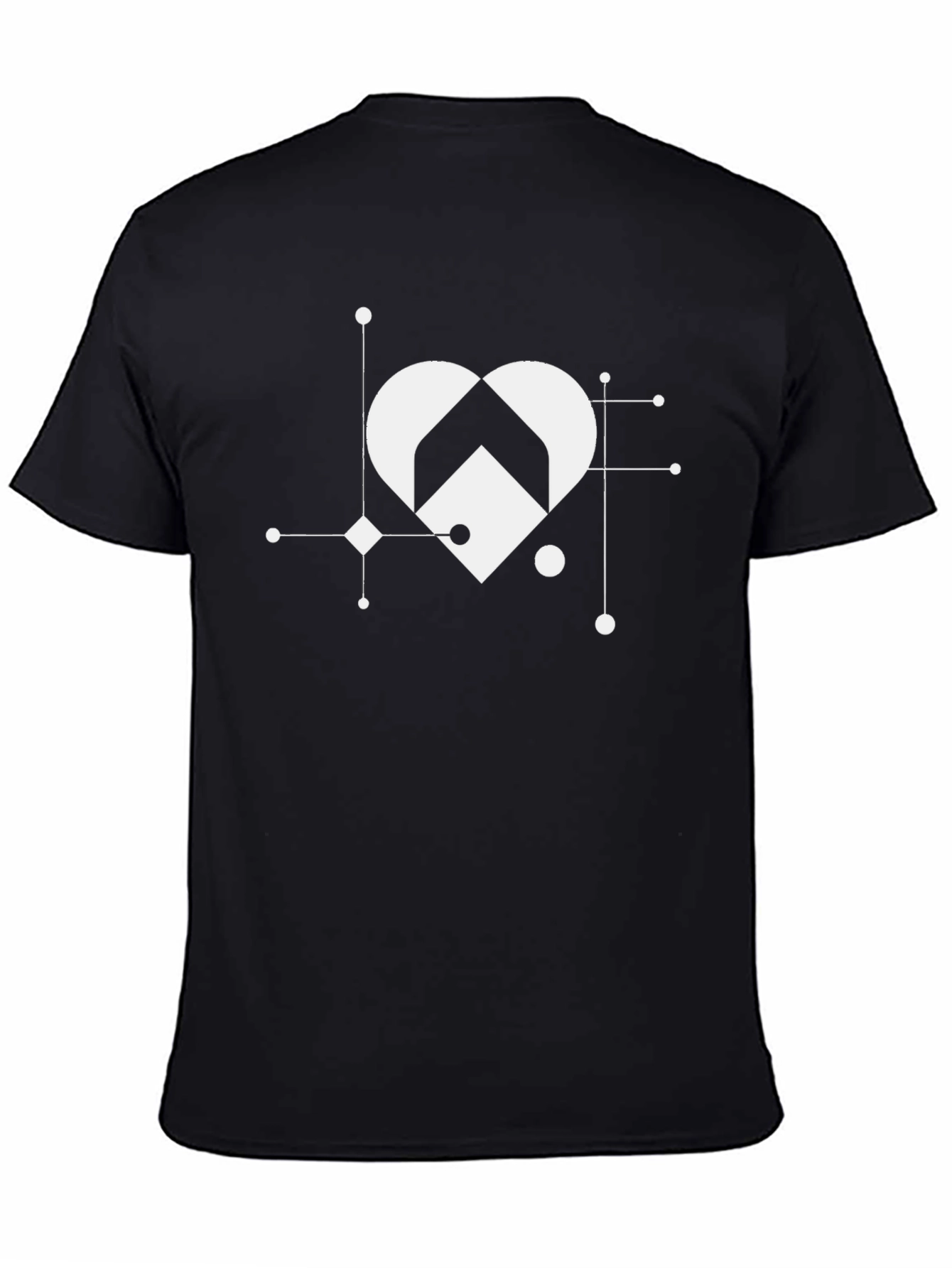 Geometric Heart Graphic T-Shirt - Stylish Casual Wear