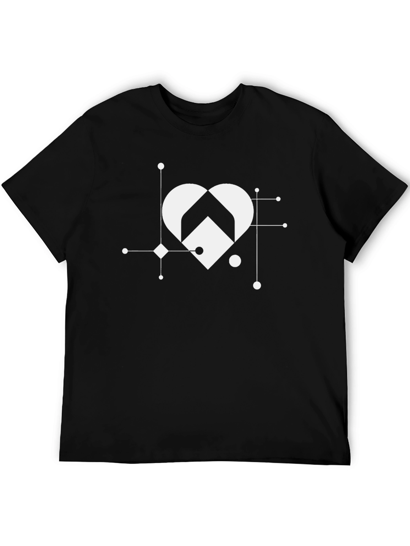 Geometric Heart Graphic T-Shirt - Stylish Casual Wear