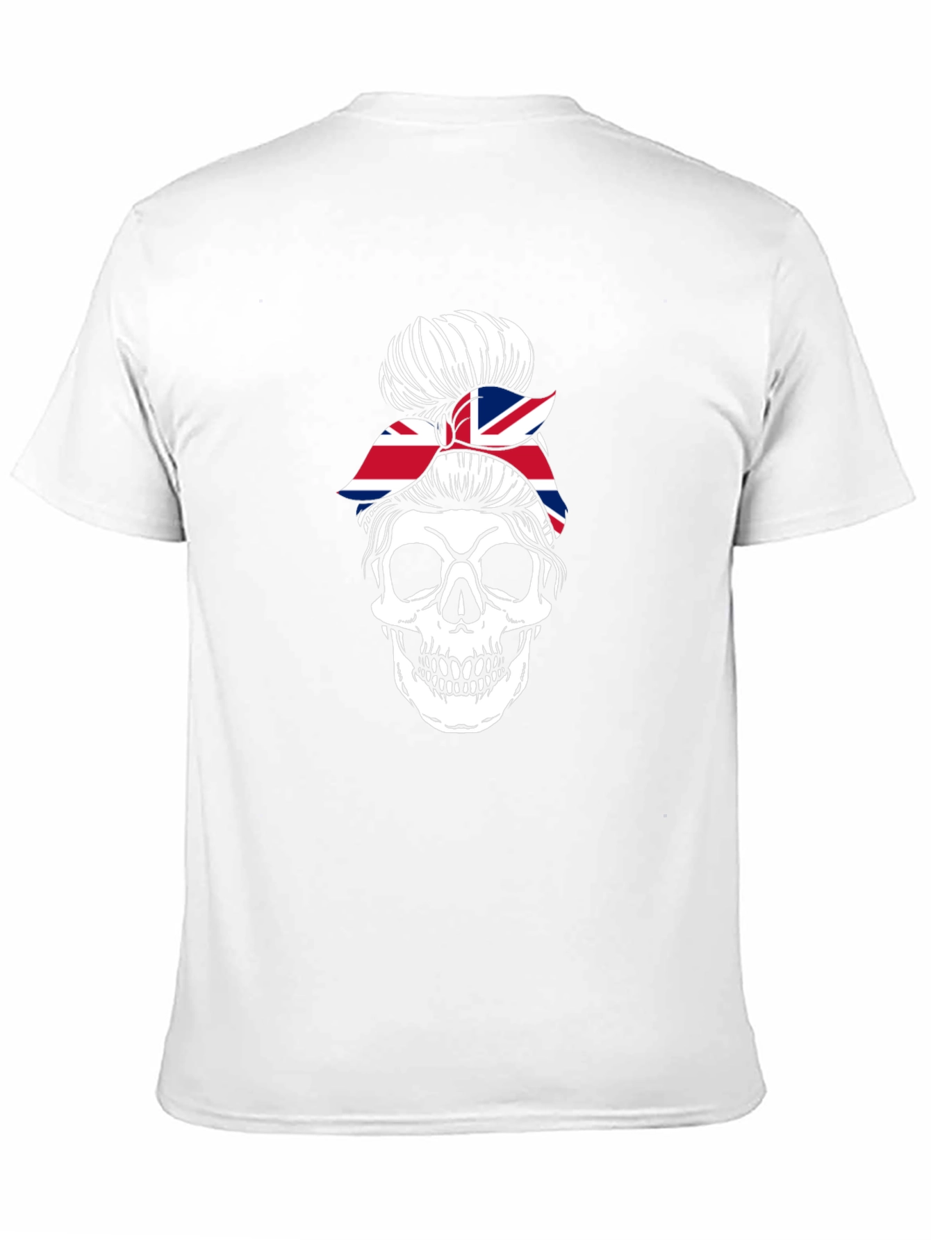 Union Jack Skull Messy Bun T-Shirt