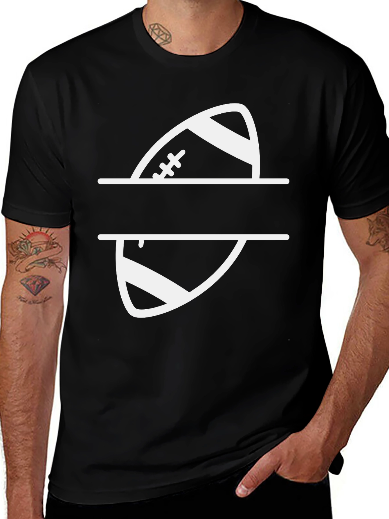 Football Graphic Tee - Personalized Split Design