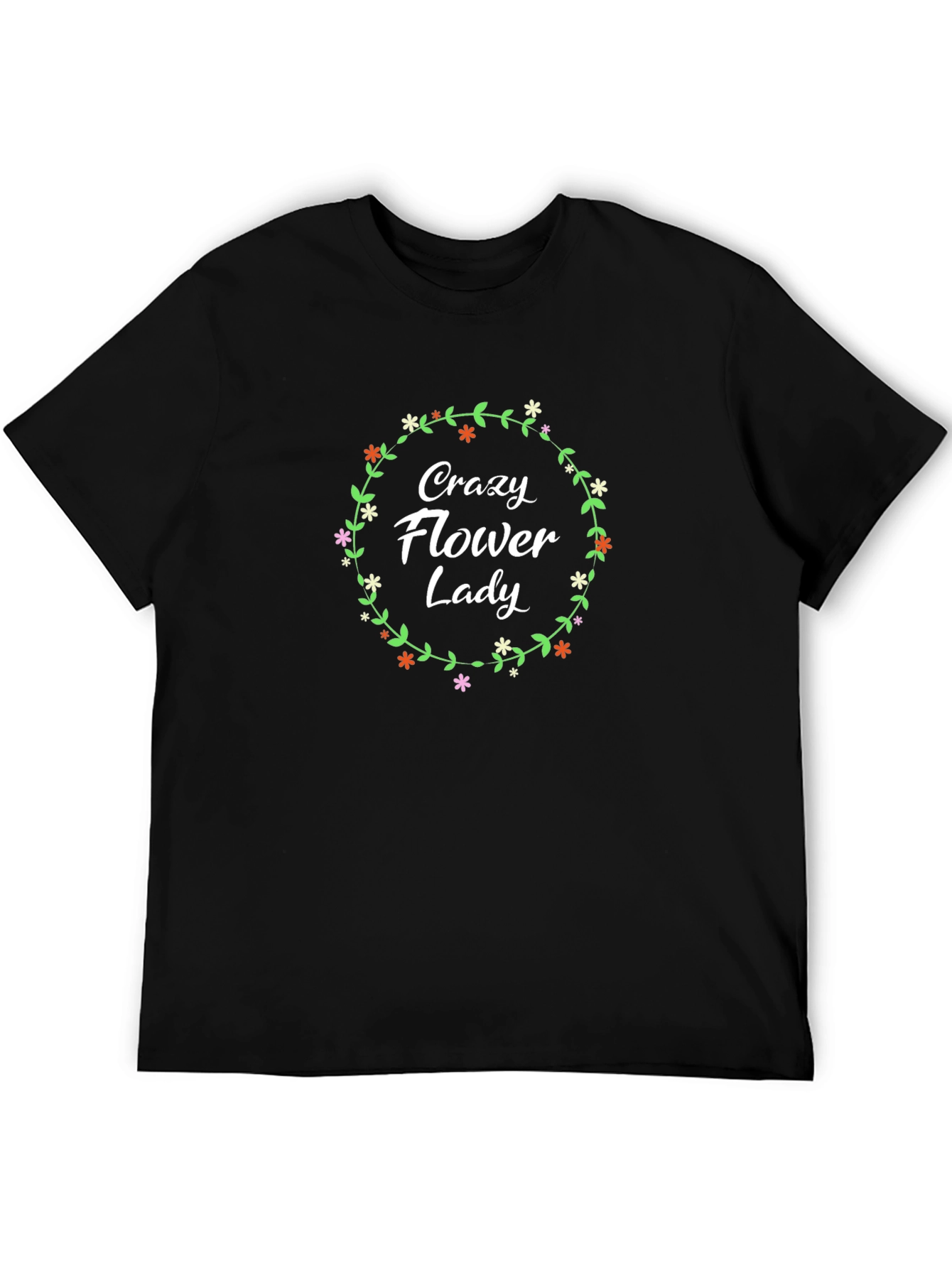 Crazy Flower Lady Graphic T-Shirt