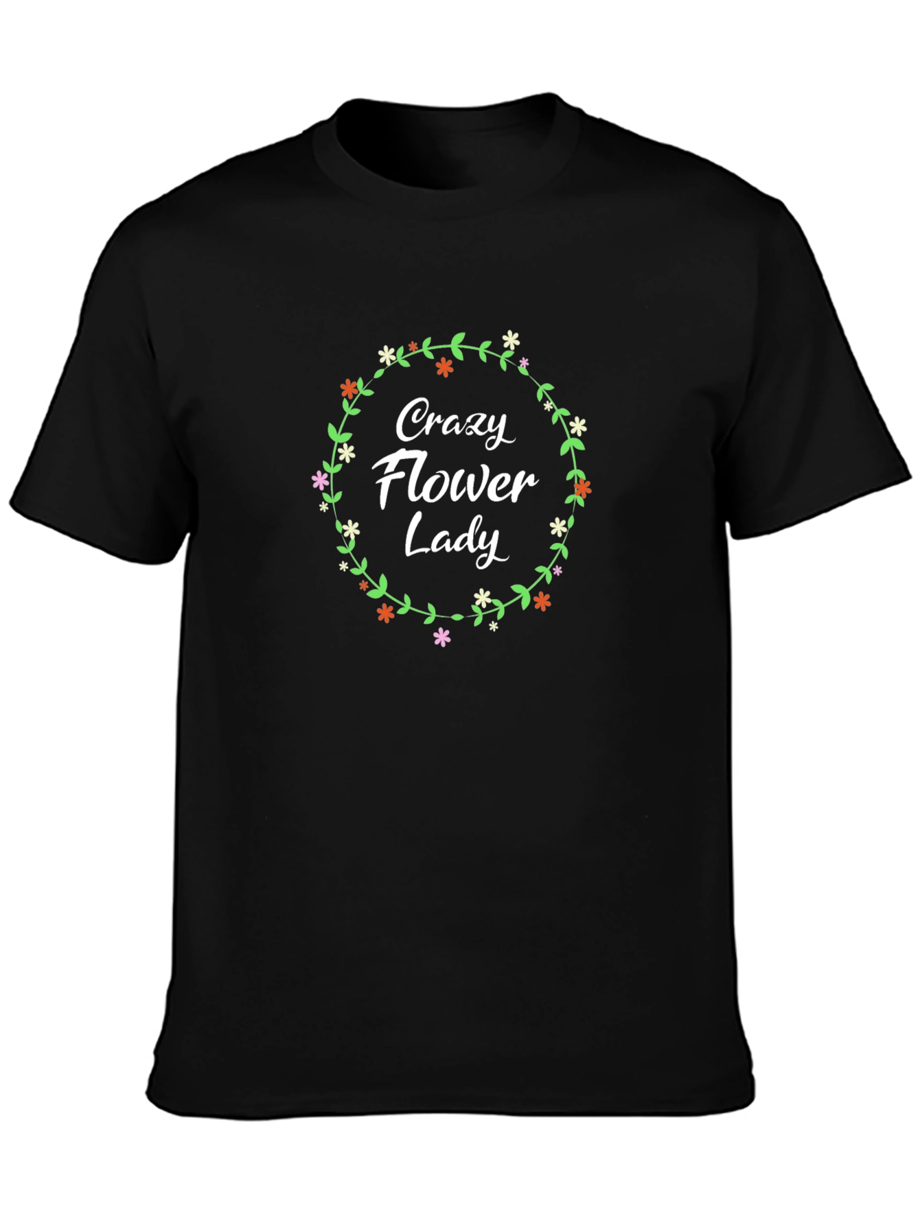 Crazy Flower Lady Graphic T-Shirt