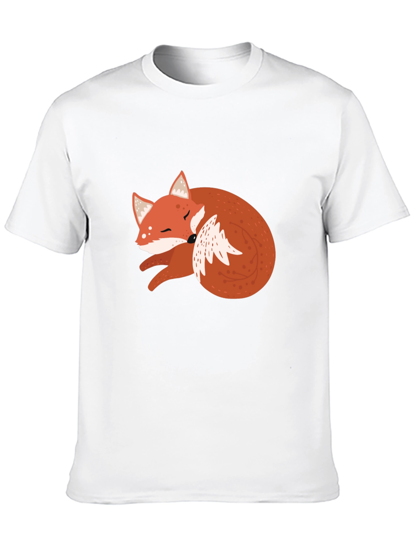 Cute Fox Graphic Tee - Soft Black Cotton T-Shirt