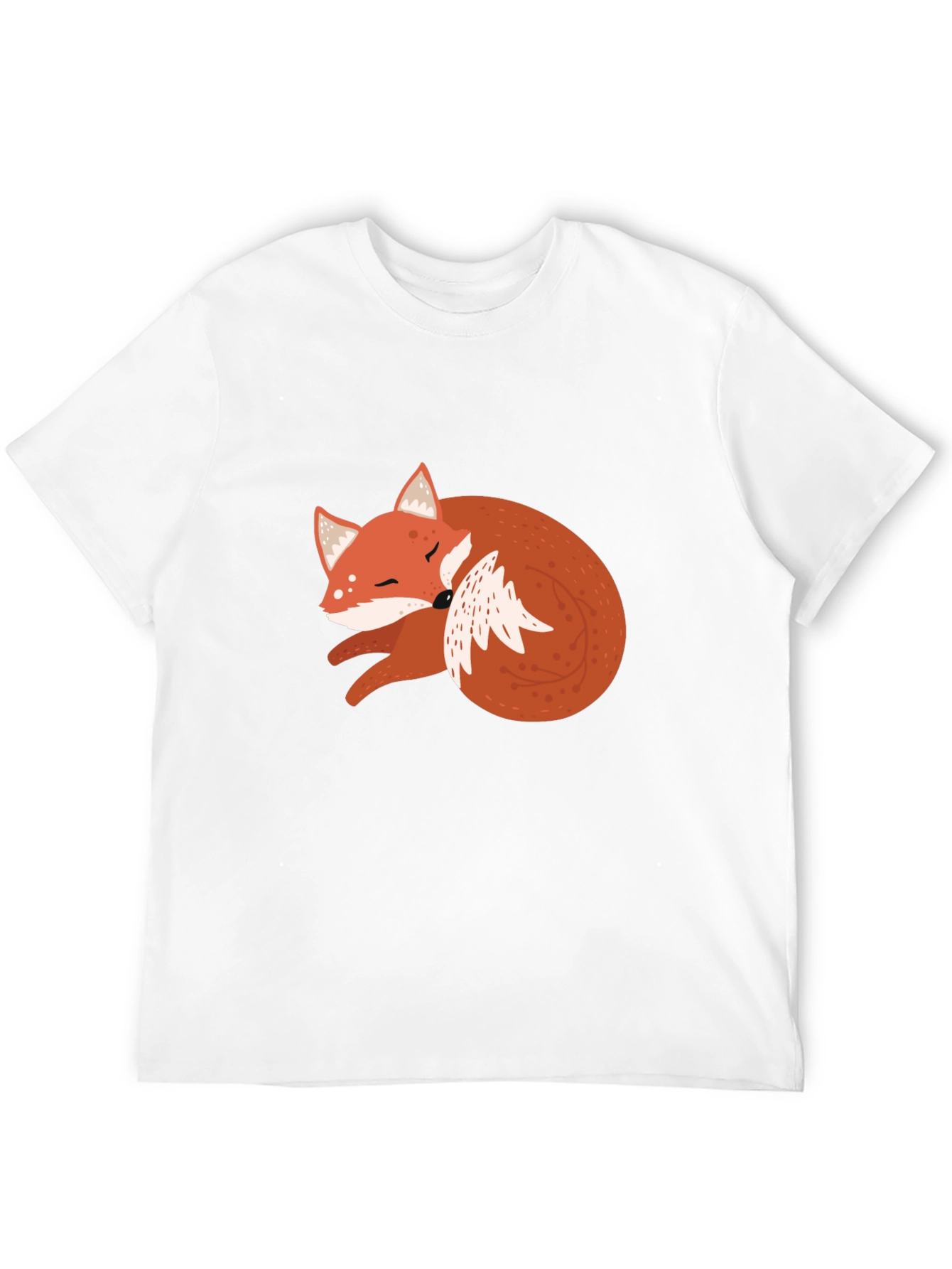 Cute Fox Graphic Tee - Soft Black Cotton T-Shirt
